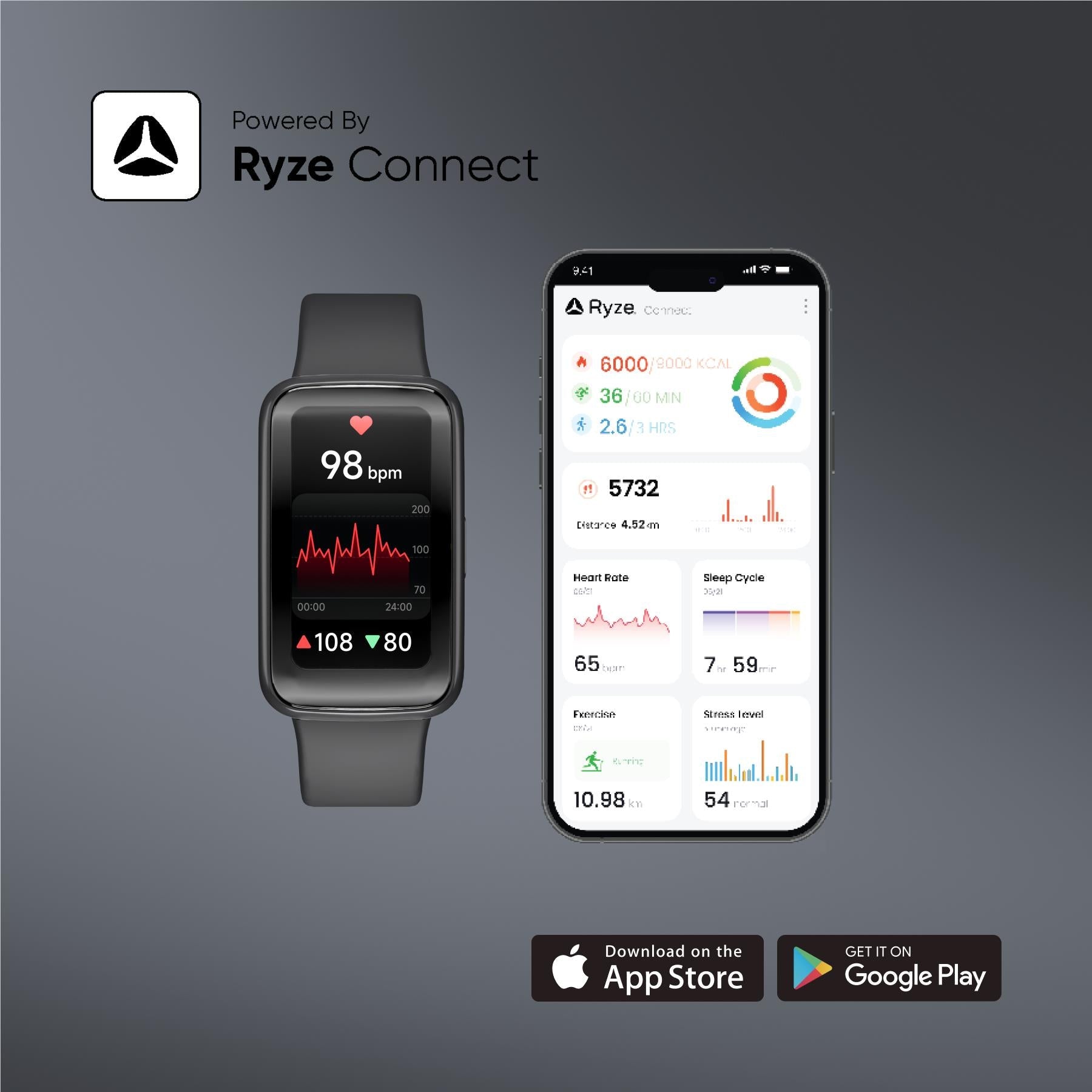Ryze Elevate Gen 2 fitness smart watch in Black & Olive, image 4 - Smart Watches at Tech Supply Shed NZ