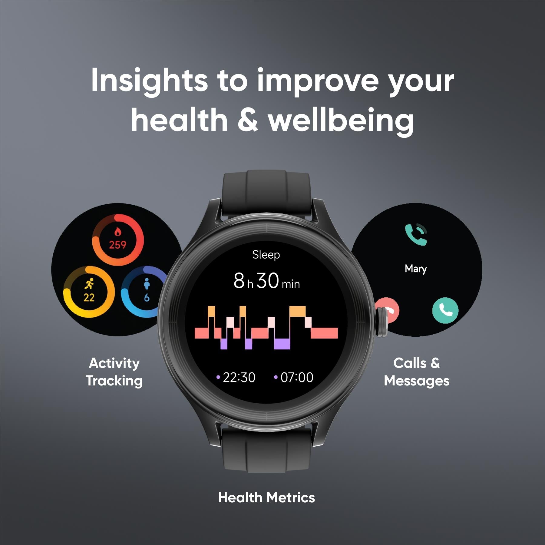 Ryze Flex Gen 2 smart watch with Bluetooth calling in Black & Blue, image 5 - Smart Watches at Tech Supply Shed NZ
