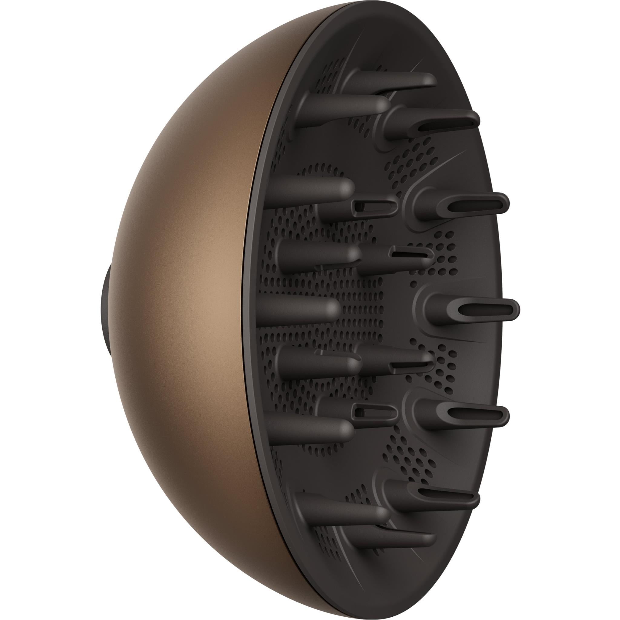 Black diffuser attachment with prongs and perforated inner surface