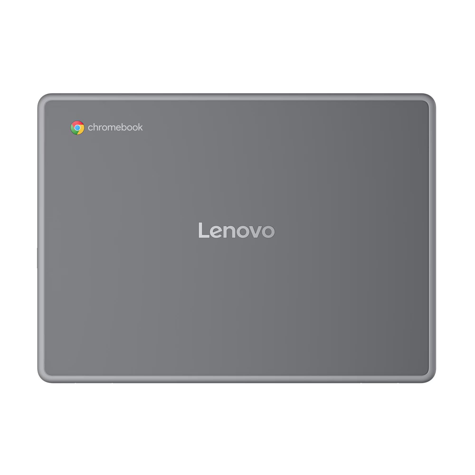 Grey Lenovo Chromebook back lid with Chromebook and Lenovo logos