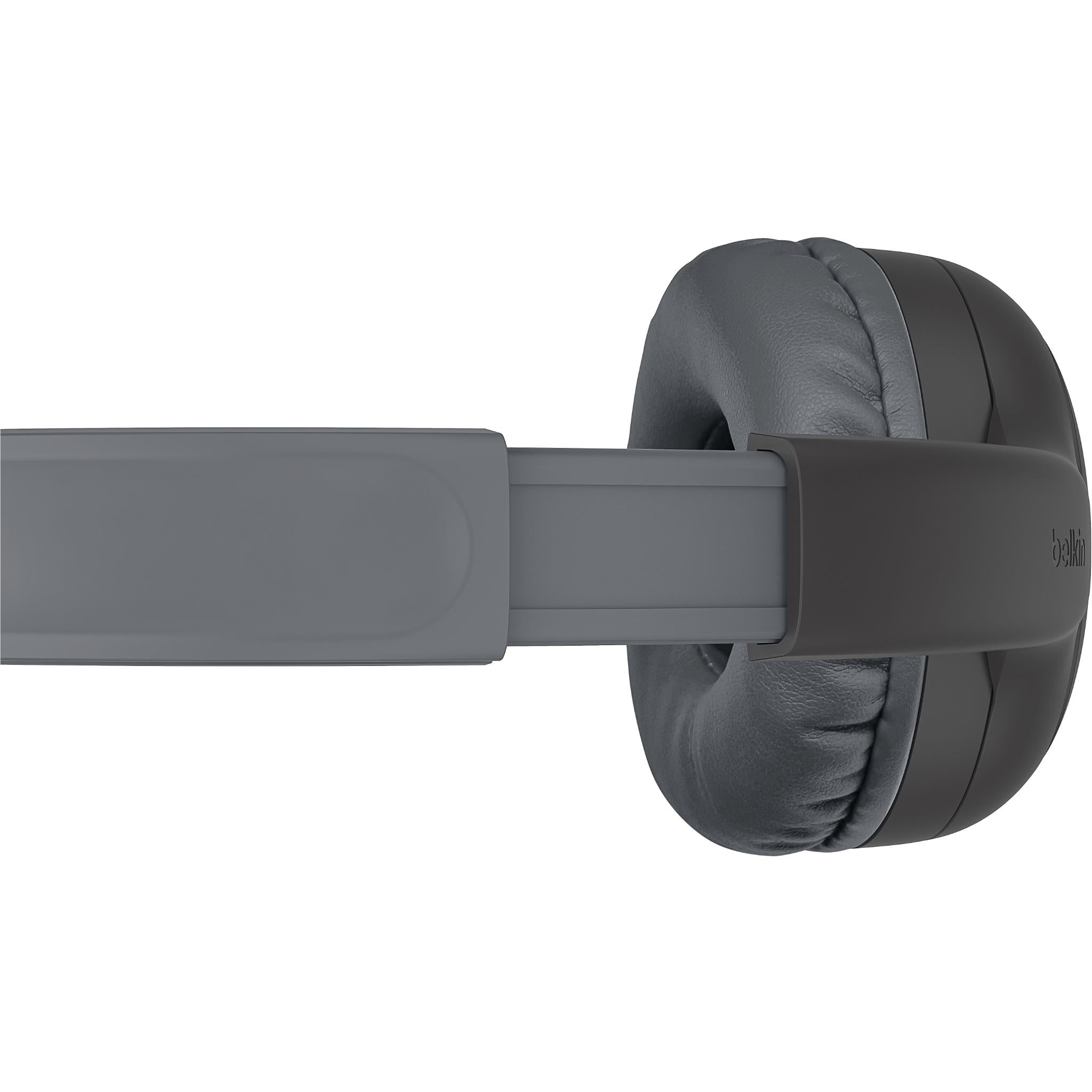 Black wireless on-ear headphones with adjustable sliding headband and padded ear cup