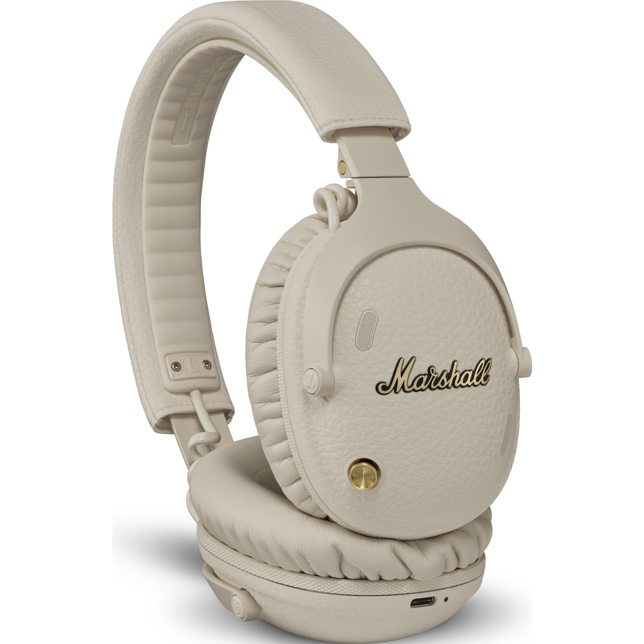 Marshall Monitor III ANC wireless over-ear headphones in Cream, image 2 - Over-Ear Headphones at Tech Supply Shed NZ