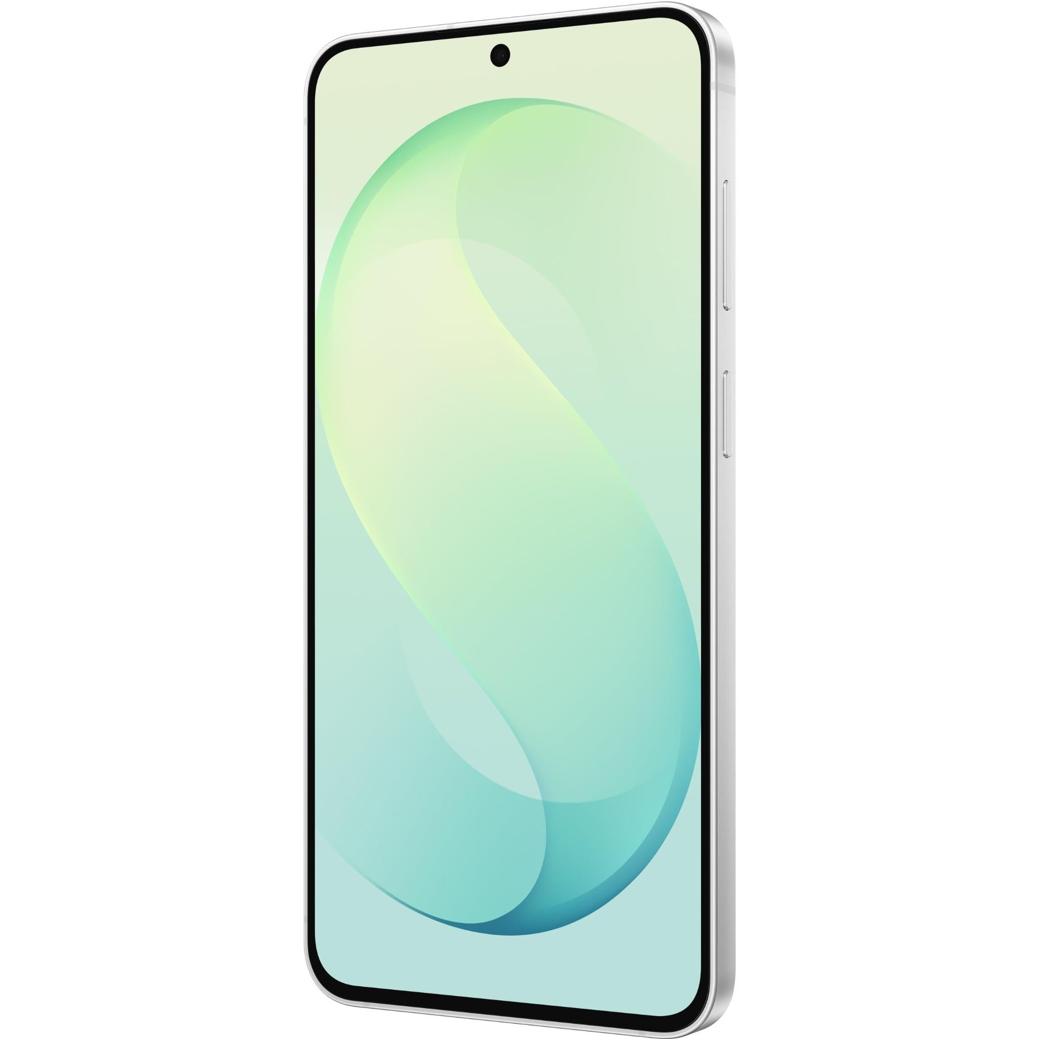 Pistachio green smartphone front with side edge visible