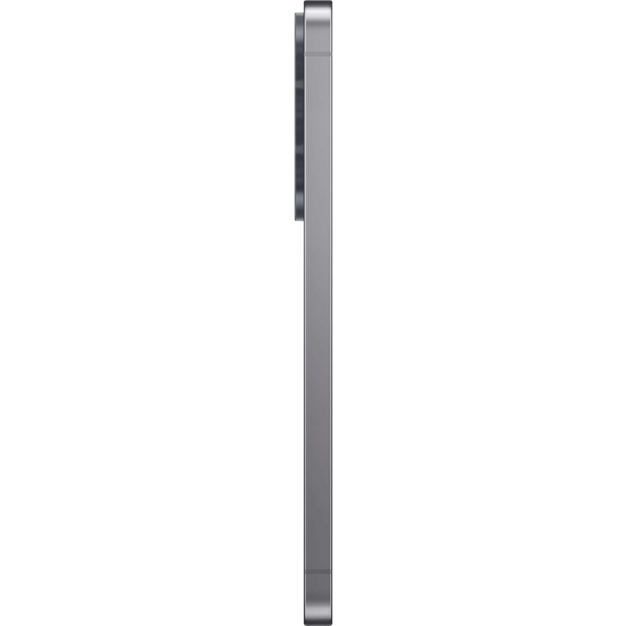 Graphite Samsung smartphone side view showing slim profile and side buttons