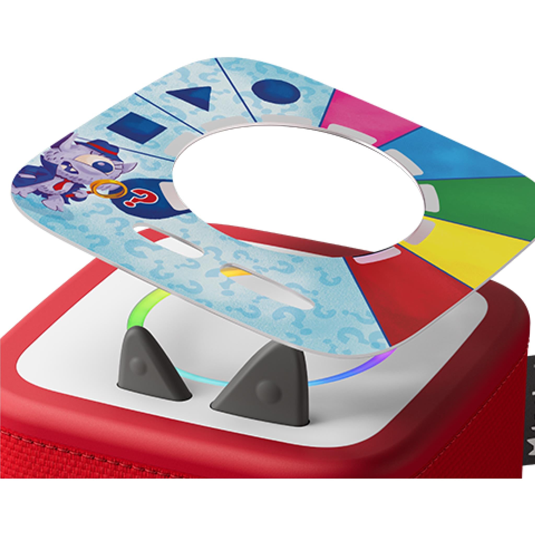 Tonieplay game disc on red controller base with central white cutout