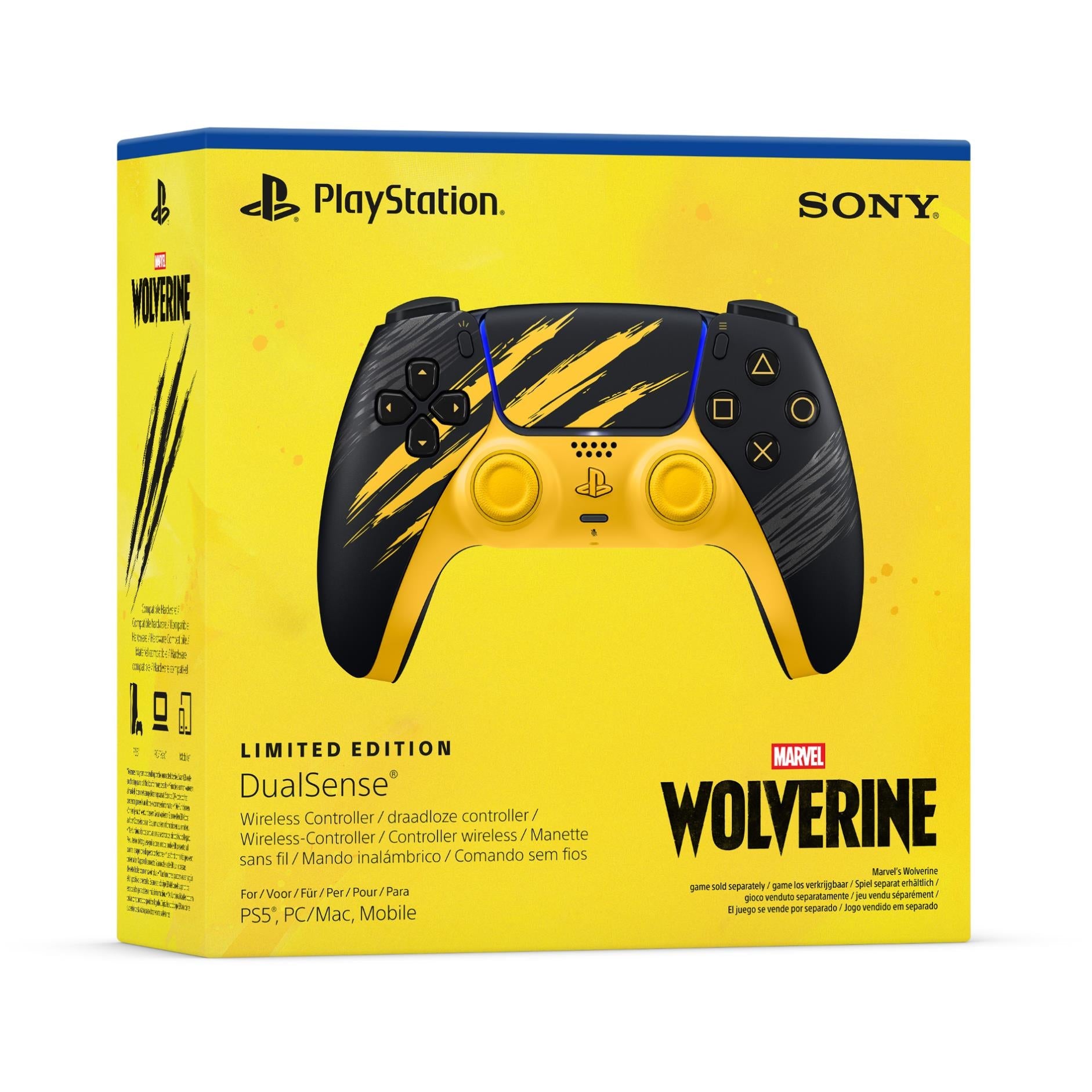 PlayStation DualSense wireless controller in Marvel's Wolverine Battle Yellow Limited Edition, image 6 - Electronic Gaming Accessories at Tech Supply Shed NZ