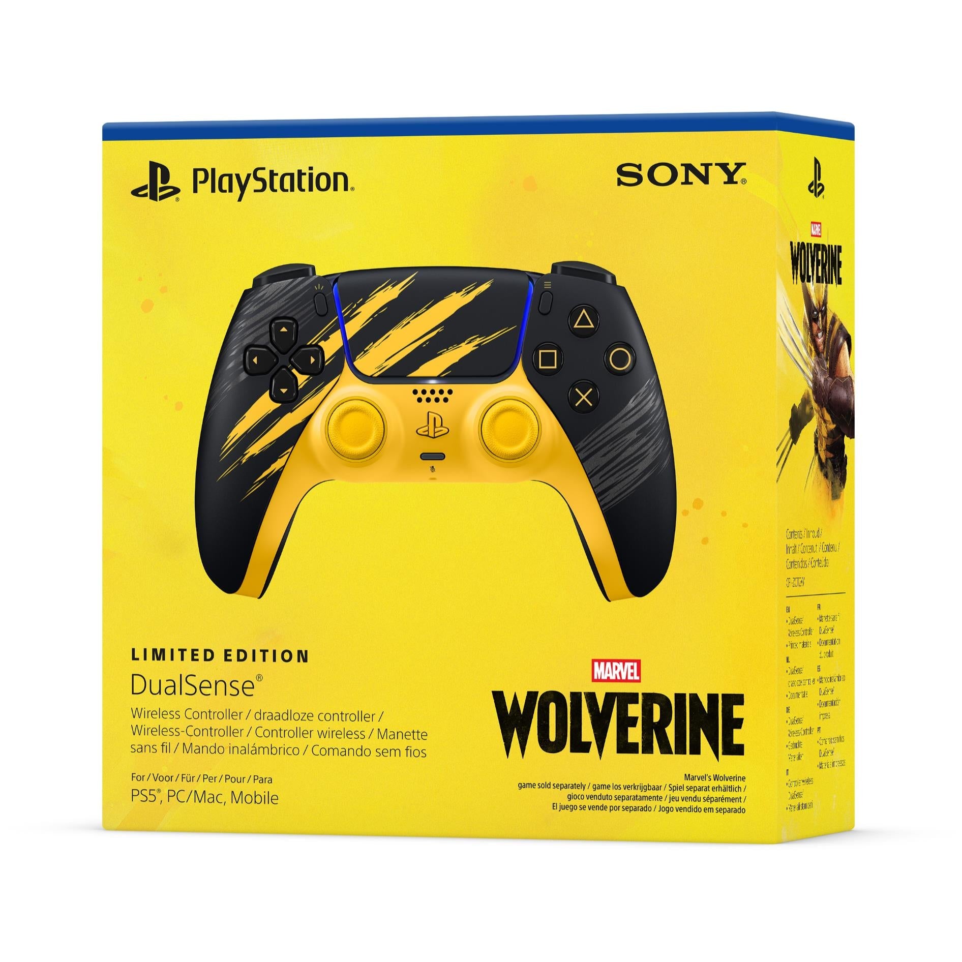 PlayStation DualSense wireless controller in Marvel's Wolverine Battle Yellow Limited Edition, image 7 - Electronic Gaming Accessories at Tech Supply Shed NZ