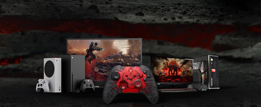 Xbox Wireless Controller Gears of War E-Day Limited Edition with red glowing crack design, image 12 - Electronic Gaming Accessories at Tech Supply Shed NZ