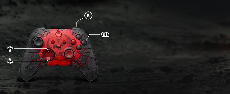 Xbox Wireless Controller Gears of War E-Day Limited Edition with red glowing crack design, image 14 - Electronic Gaming Accessories at Tech Supply Shed NZ
