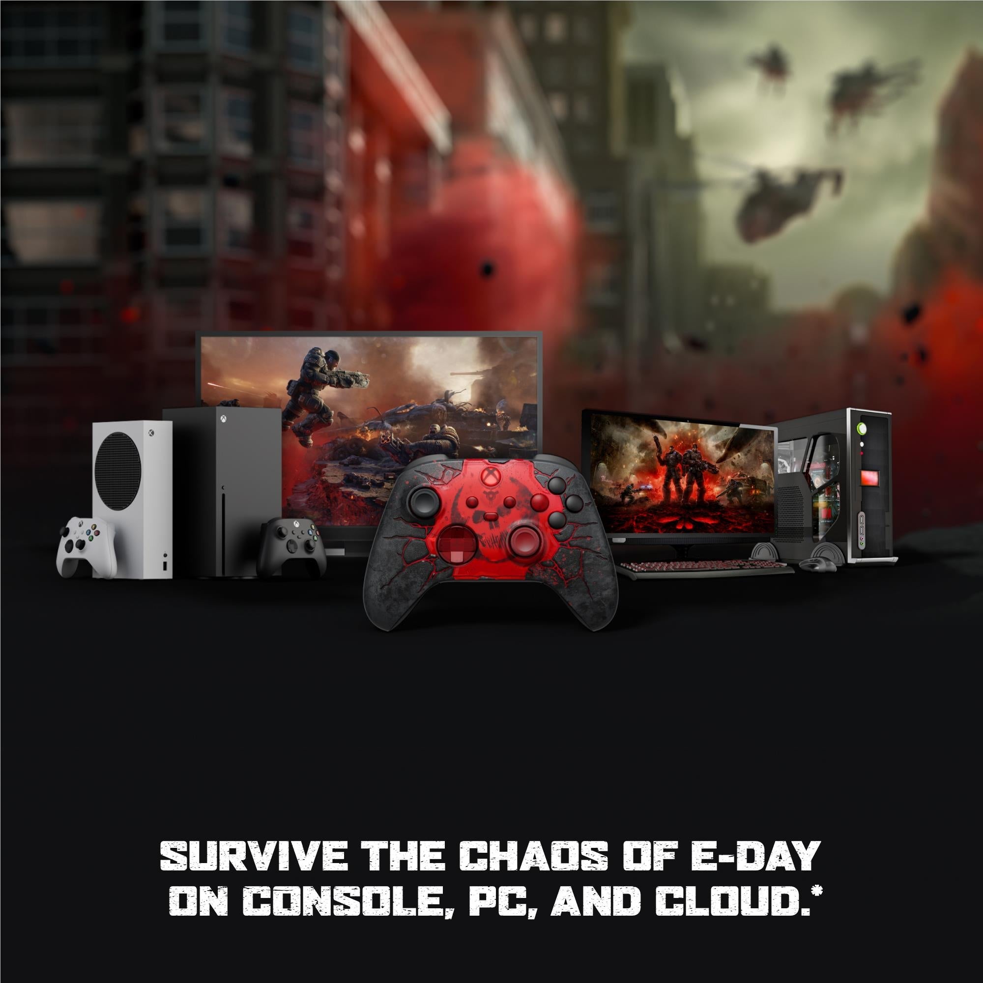 Xbox Wireless Controller Gears of War E-Day Limited Edition with red glowing crack design, image 7 - Electronic Gaming Accessories at Tech Supply Shed NZ