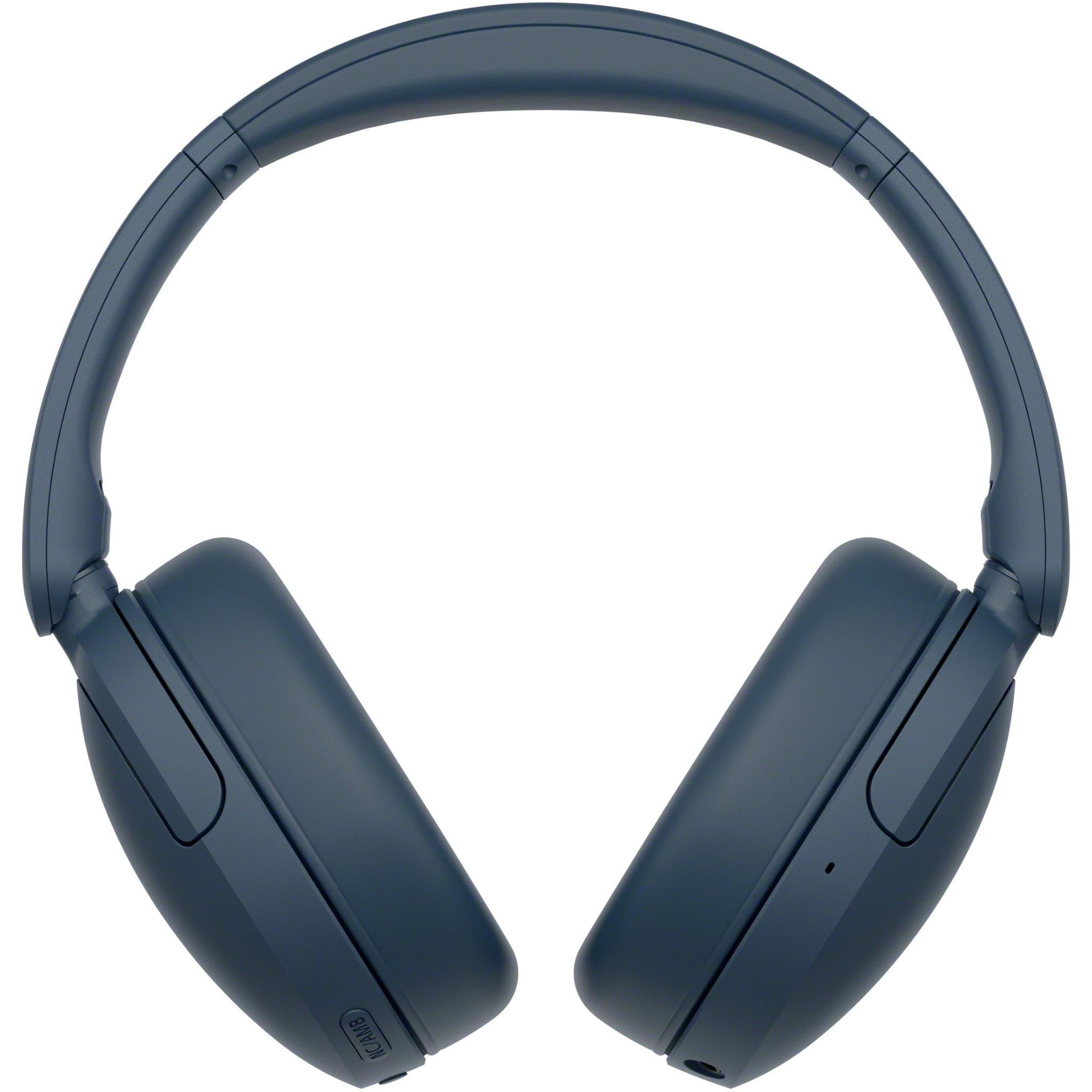 Blue Sony WH-CH730N wireless over-ear headphones, front view showing both earcups