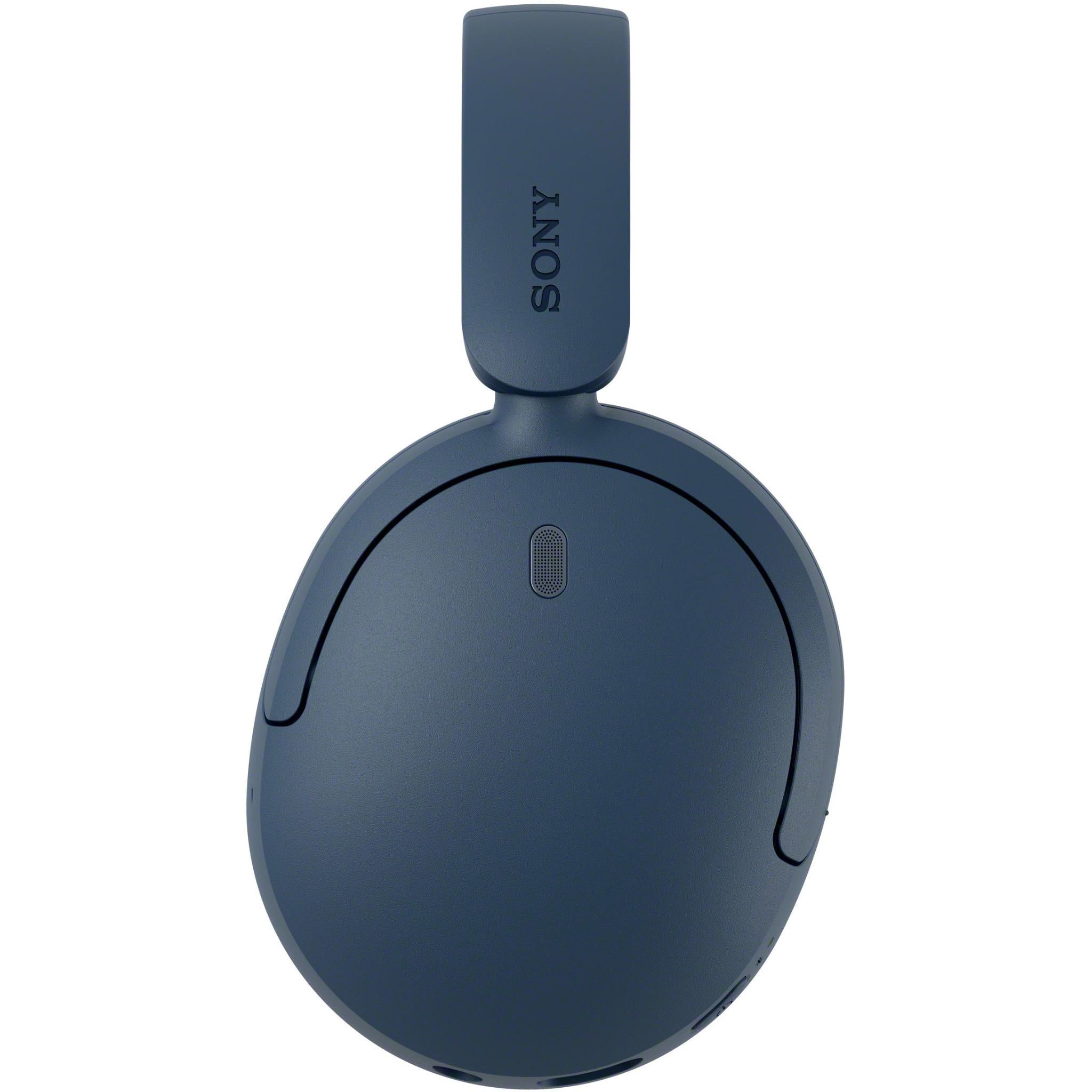 Blue Sony WH-CH730N wireless over-ear headphones, headband and single earcup view