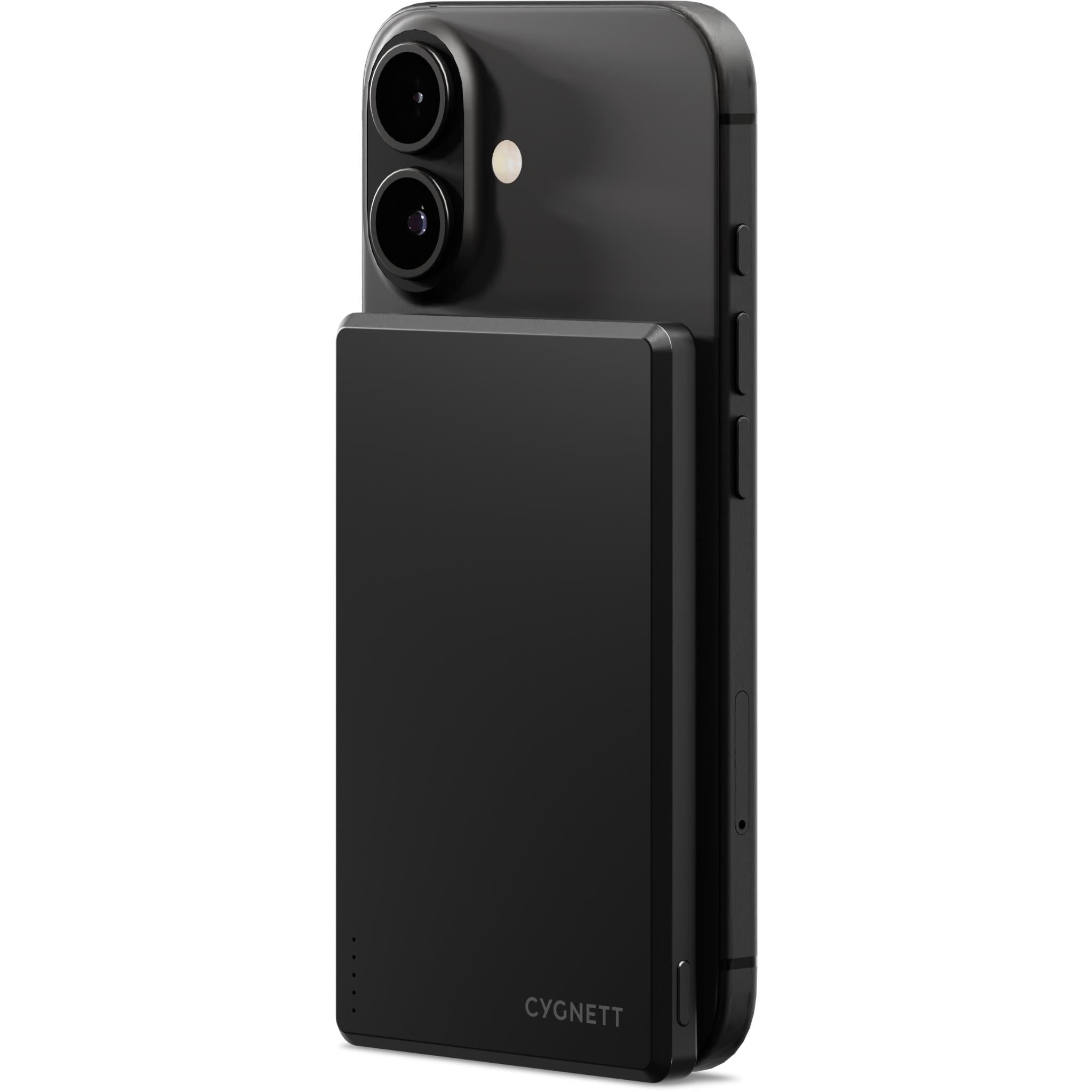 Cygnett magnetic wireless power bank with slim black body