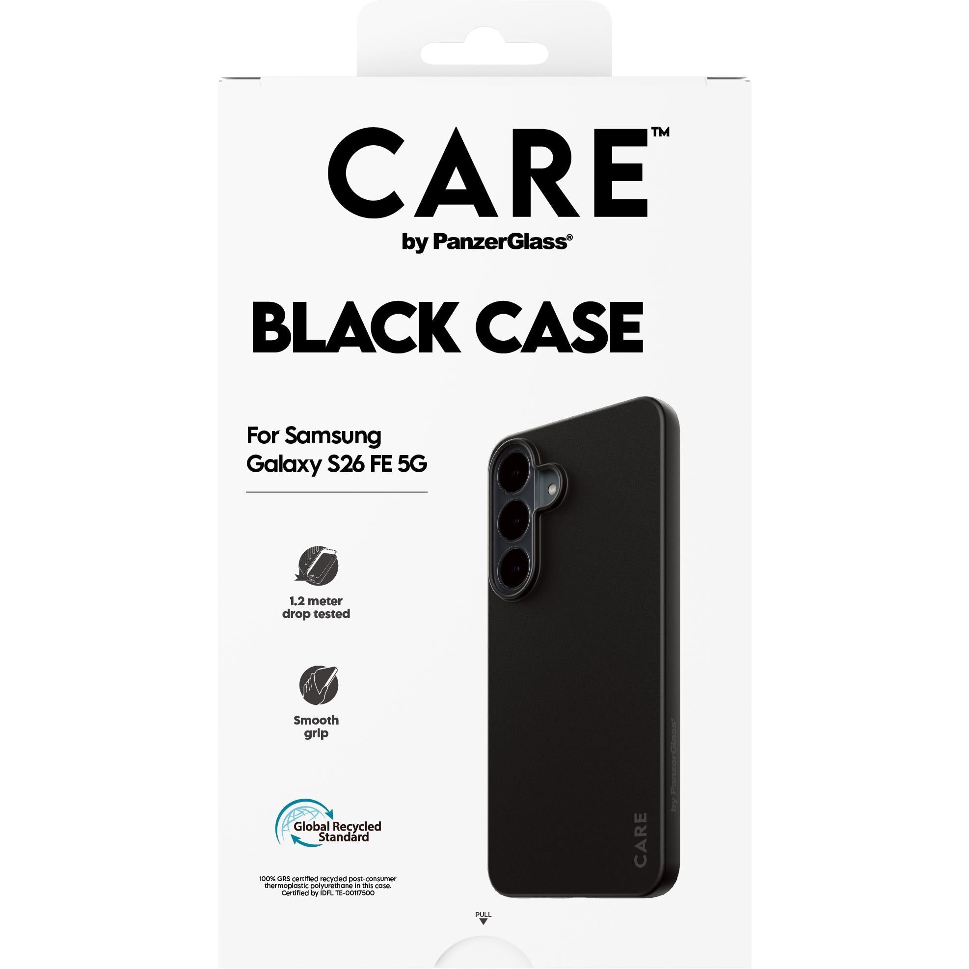 CARE by PanzerGlass black recycled TPU case for Samsung Galaxy S26 FE, image 3 - Phone Cases & Covers at Tech Supply Shed NZ