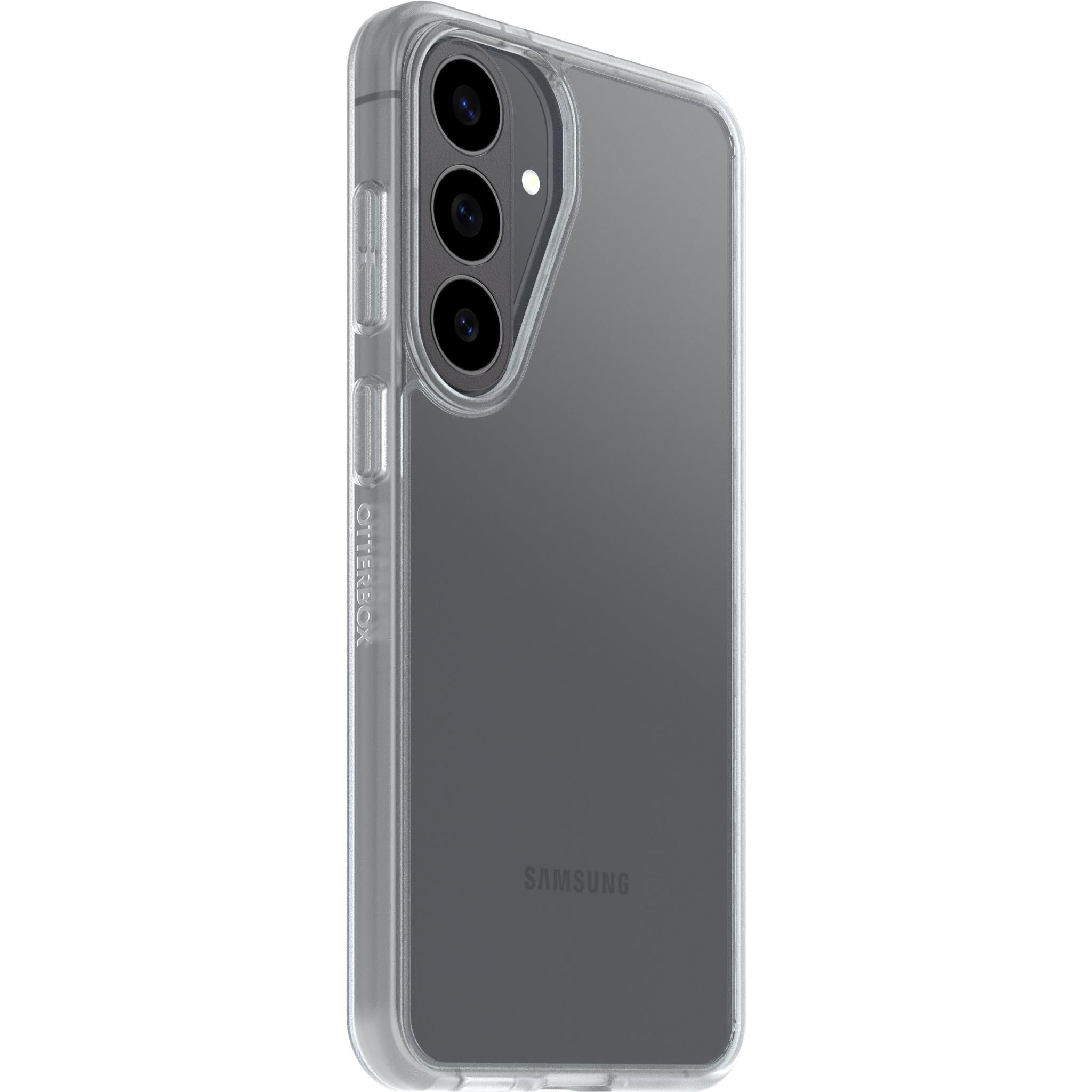 Clear slim phone case back view with triple camera cutouts