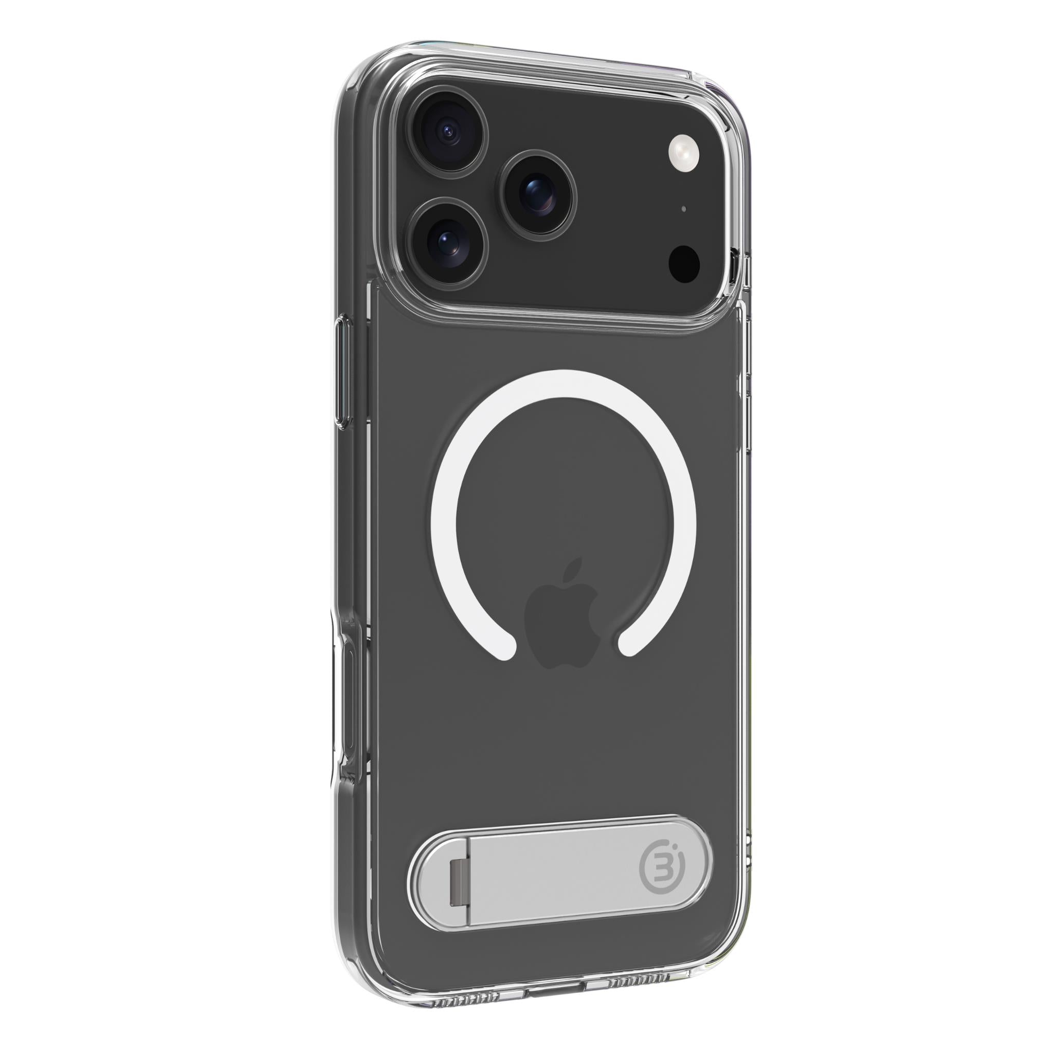 Smoke gray iPhone case with NeoStand+ kickstand and camera cutouts