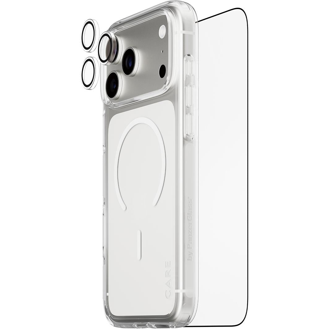 PanzerGlass CARE 3-in-1 Explorer protection bundle for iPhone 18 Pro Max with clear case - Phone Cases & Covers at Tech Supply Shed NZ