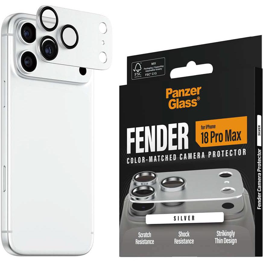 PanzerGlass Fender camera protector for iPhone 18 Pro Max in Silver - Phone Accessories at Tech Supply Shed NZ