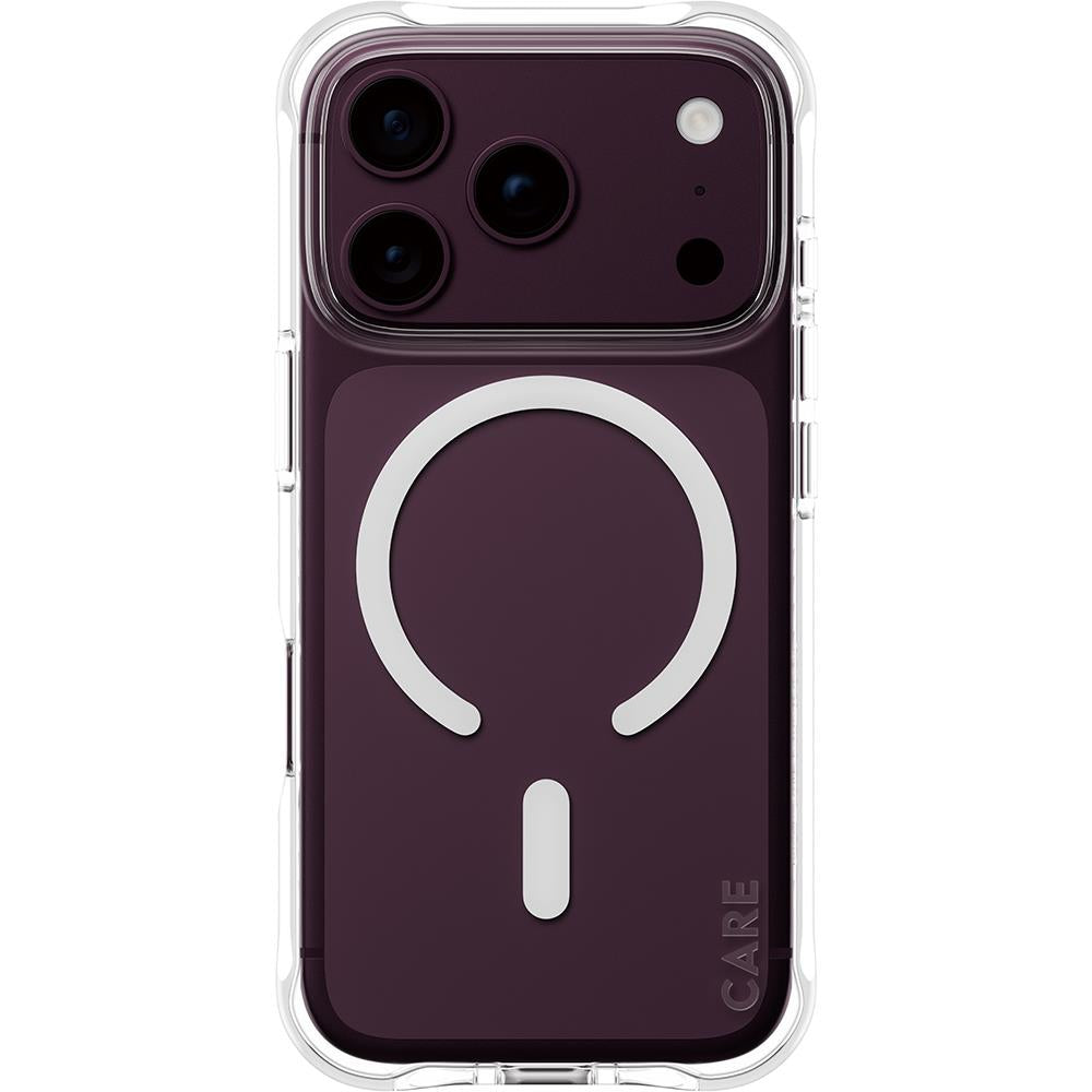 CARE by PanzerGlass Samba clear case with white MagSafe ring for iPhone 18 Pro - Phone Cases & Covers at Tech Supply Shed NZ