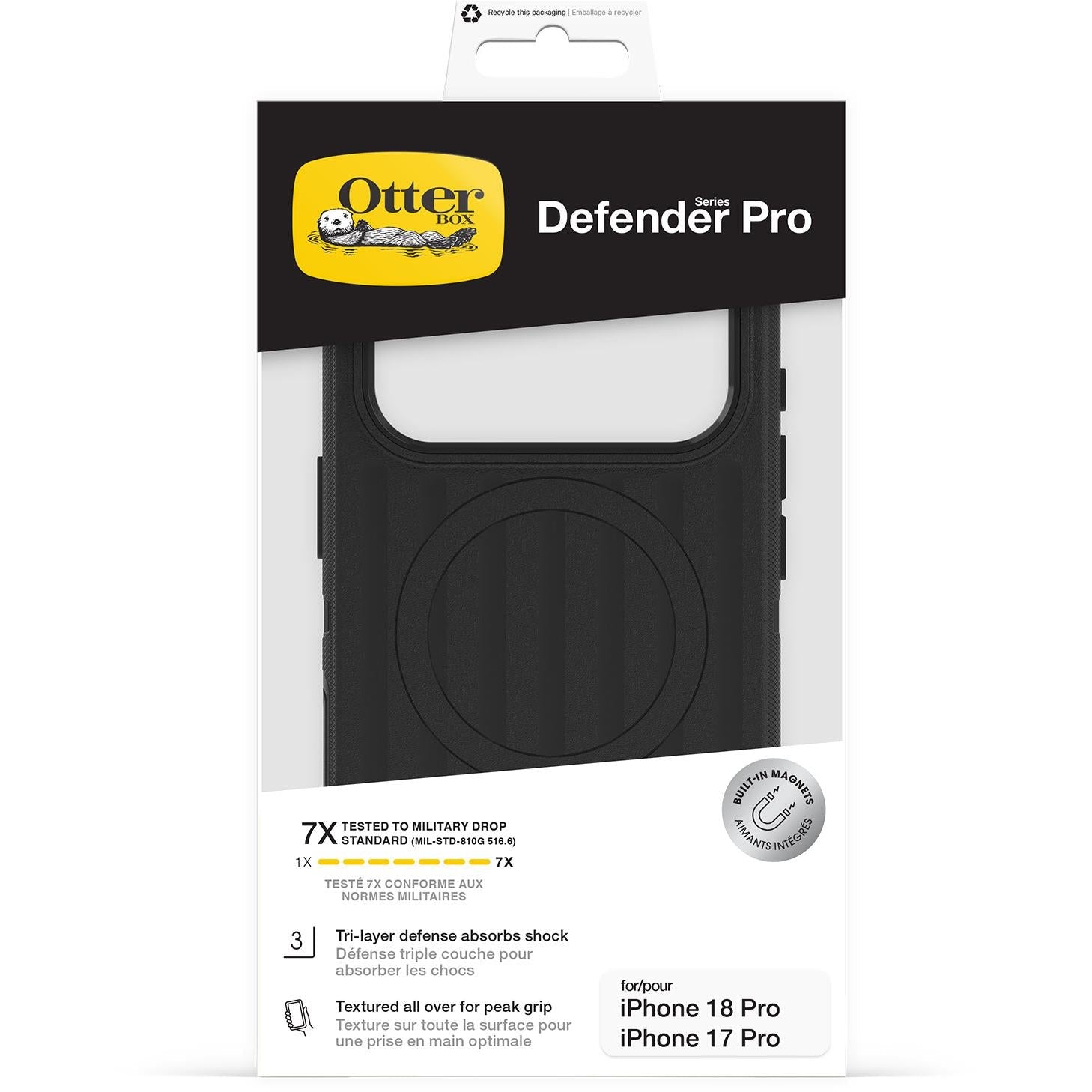 OtterBox Defender Pro MagSafe iPhone case retail package, black