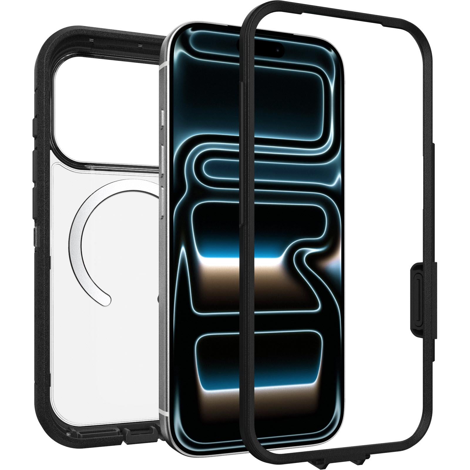 OtterBox Defender Pro XT clear MagSafe phone case, clear front and back cover