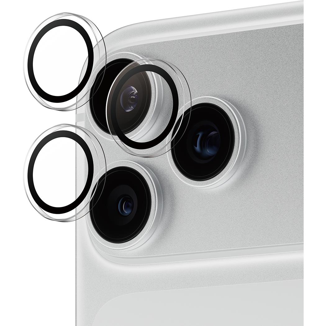 Clear hoop lens protector rings for iPhone camera lenses, set of three