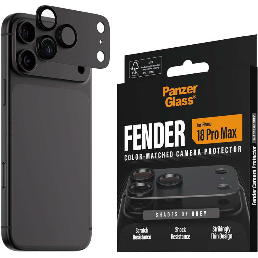 PanzerGlass Fender camera protector for iPhone 18 Pro Max in Shades of Grey - Phone Accessories at Tech Supply Shed NZ