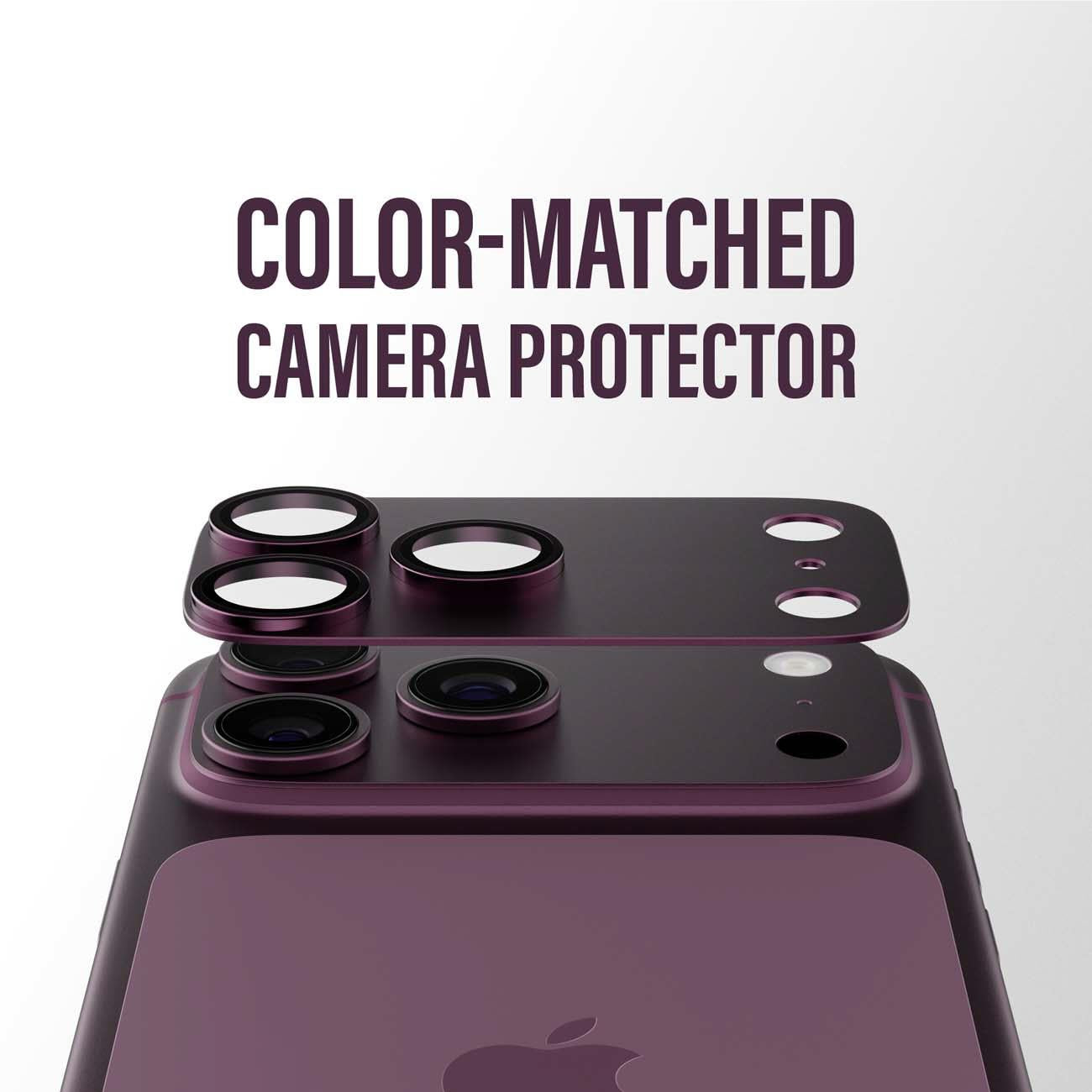PanzerGlass Fender camera protector for iPhone 18 Pro Max in Dark Cherry, image 6 - Phone Accessories at Tech Supply Shed NZ