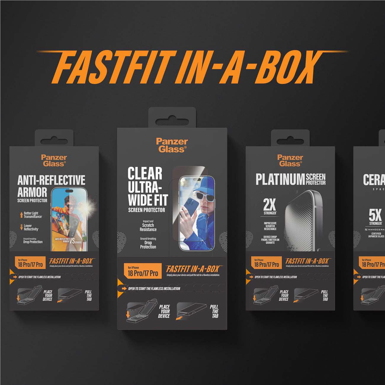 PanzerGlass 2-Way Privacy screen protector for iPhone 18 Pro with FASTFIT IN-A-BOX installer, image 2 - Phone Accessories at Tech Supply Shed NZ
