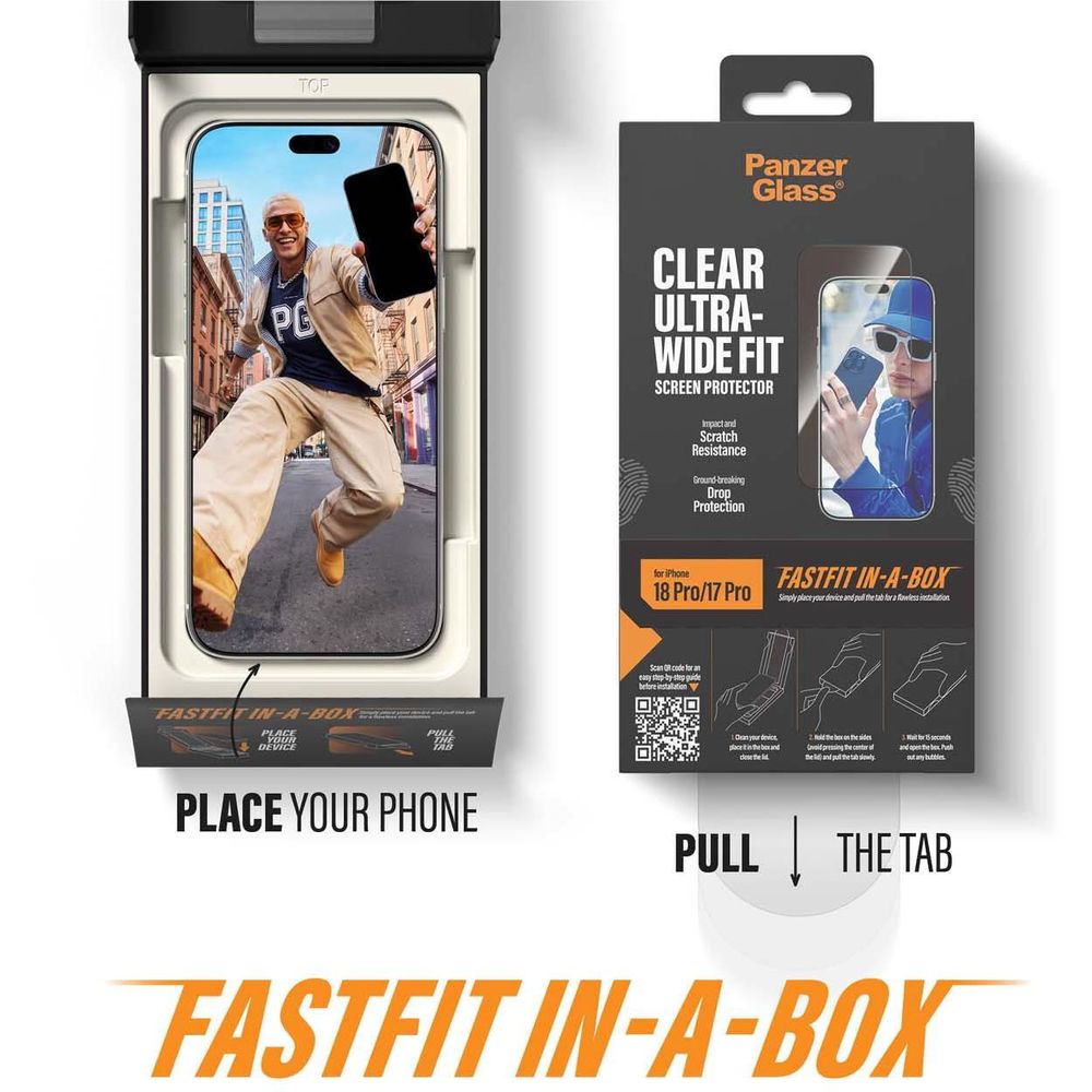 PanzerGlass Ultra-Wide Screen Protector for iPhone, view 10 - Phone Screen Protectors at Tech Supply Shed NZ