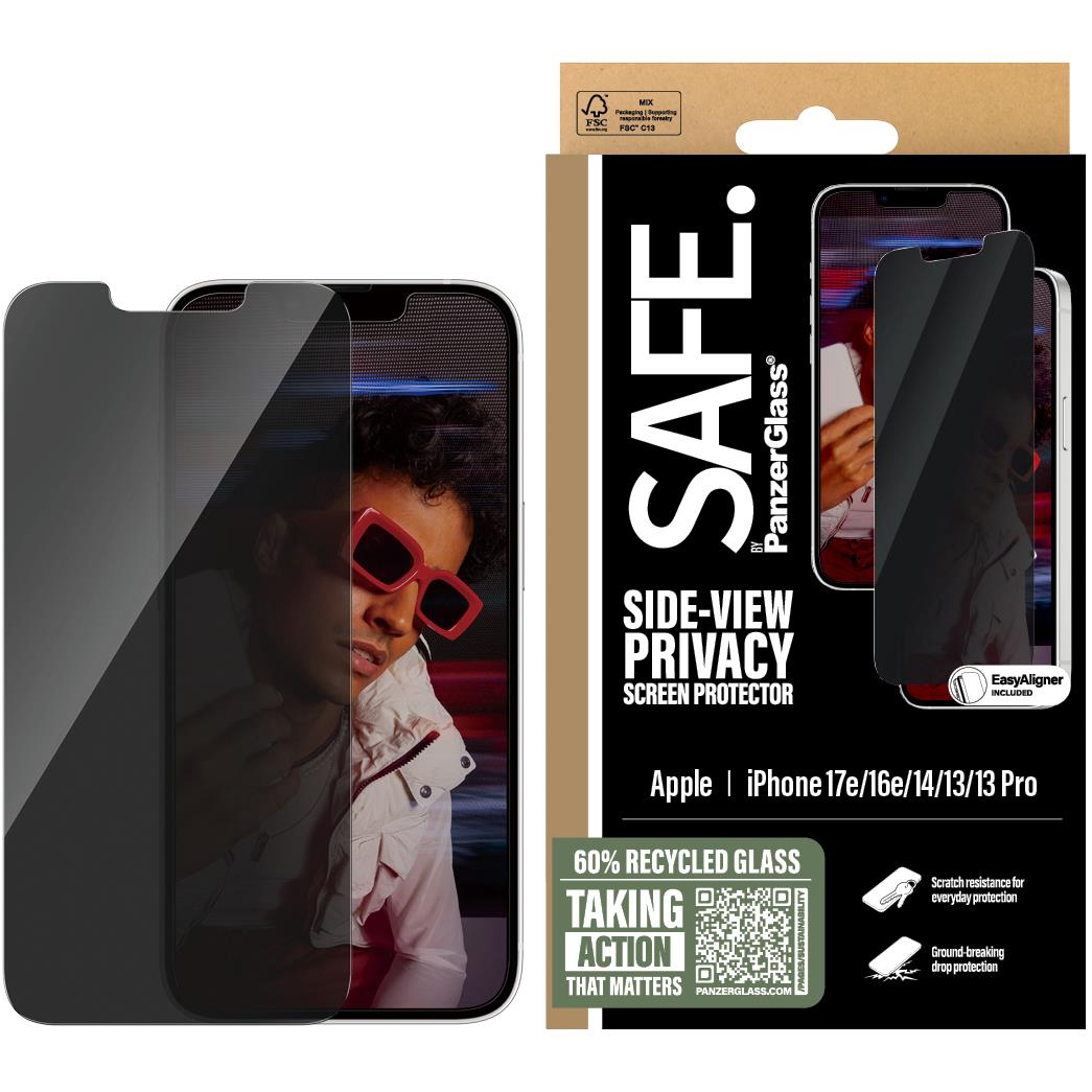 SAFE by PanzerGlass 2-Way Privacy screen protector for iPhone 17e, 16e, 14 and 13, image 2 - Phone Accessories at Tech Supply Shed NZ