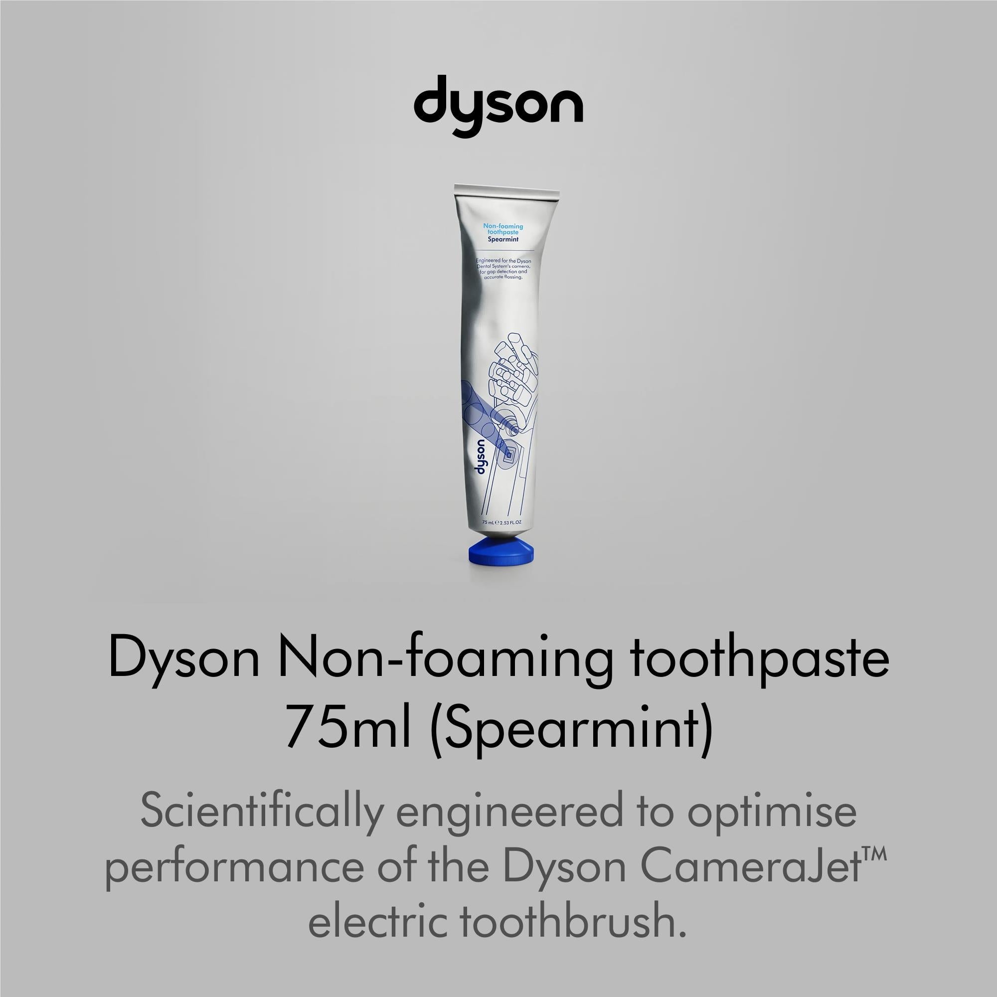 Dyson non-foaming toothpaste tube with blue cap, 75 ml, spearmint