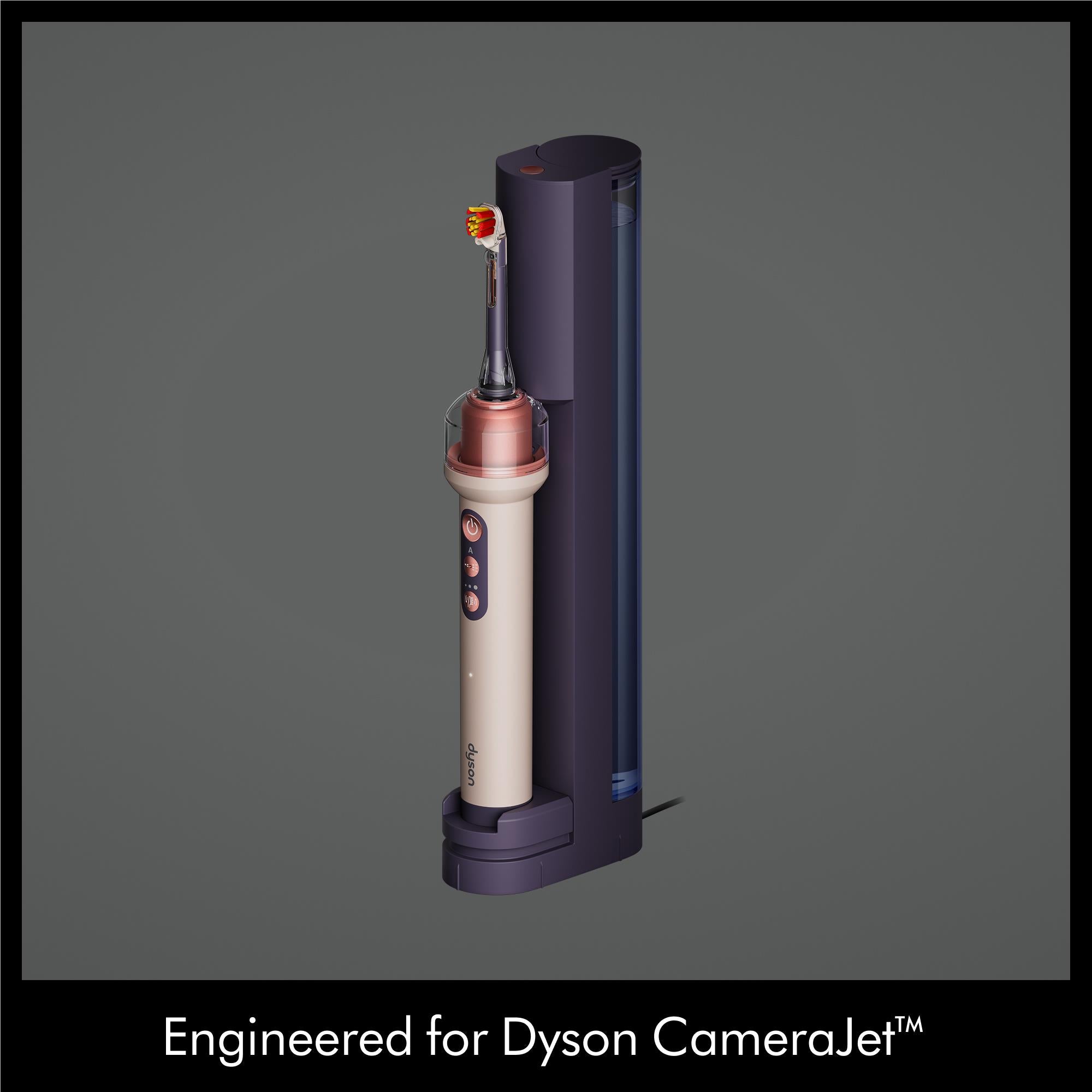 Dyson CameraJet dual-bristle brush heads mounted on handheld wand