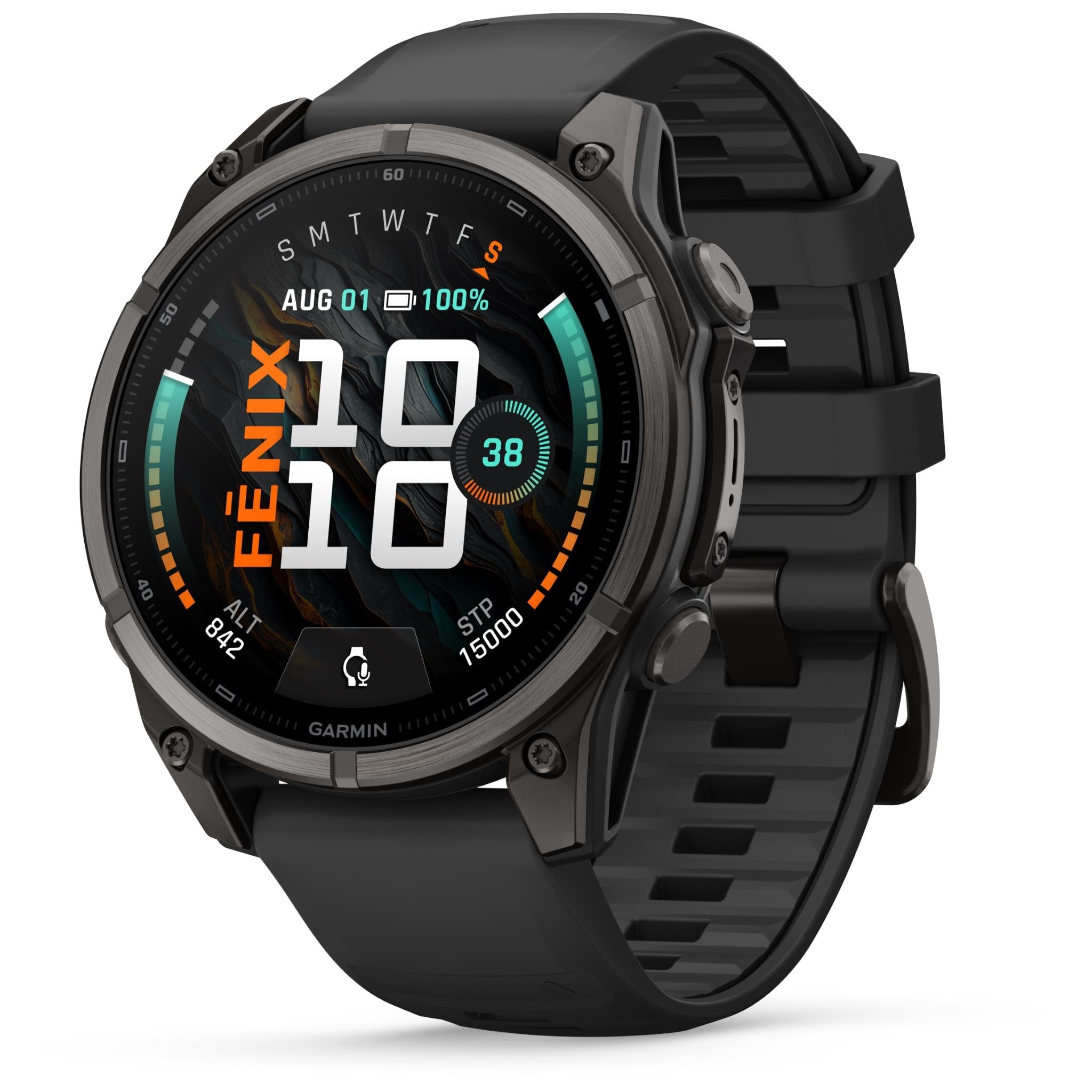 Garmin fenix 9 47mm GPS smartwatch in Carbon Grey DLC titanium with black silicone band - Smart Watches at Tech Supply Shed NZ