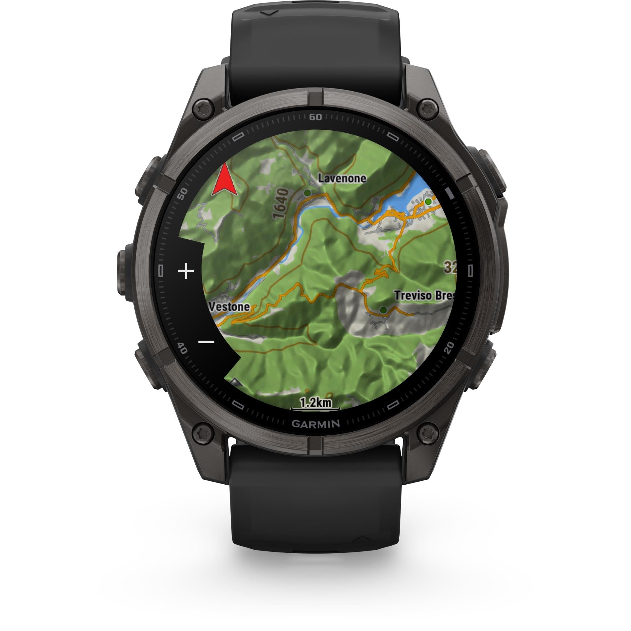 Garmin fenix 9 47mm GPS smartwatch in Carbon Grey DLC titanium with black silicone band, image 4 - Smart Watches at Tech Supply Shed NZ