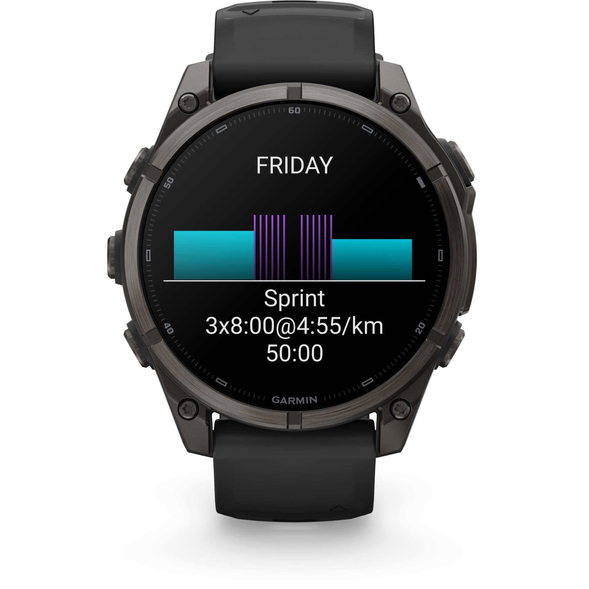 Garmin fenix 9 47mm GPS smartwatch in Carbon Grey DLC titanium with black silicone band, image 5 - Smart Watches at Tech Supply Shed NZ