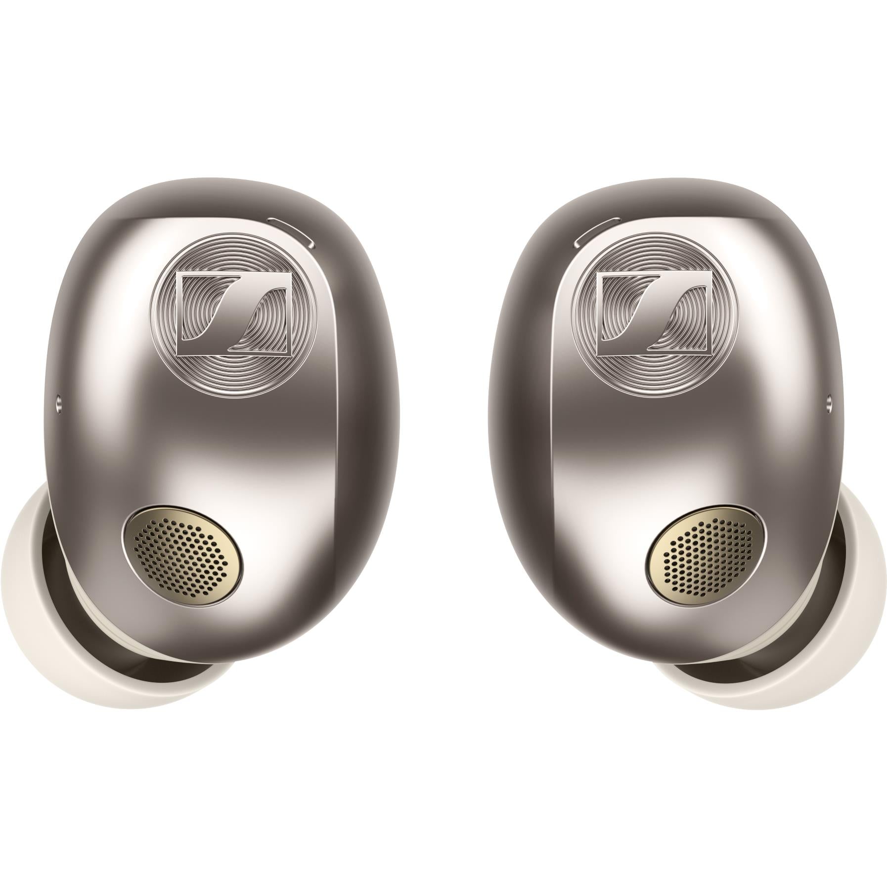 Sennheiser Momentum True Wireless 5 earbuds in cream with charging case, image 2 - In-Ear Headphones & Earbuds at Tech Supply Shed NZ