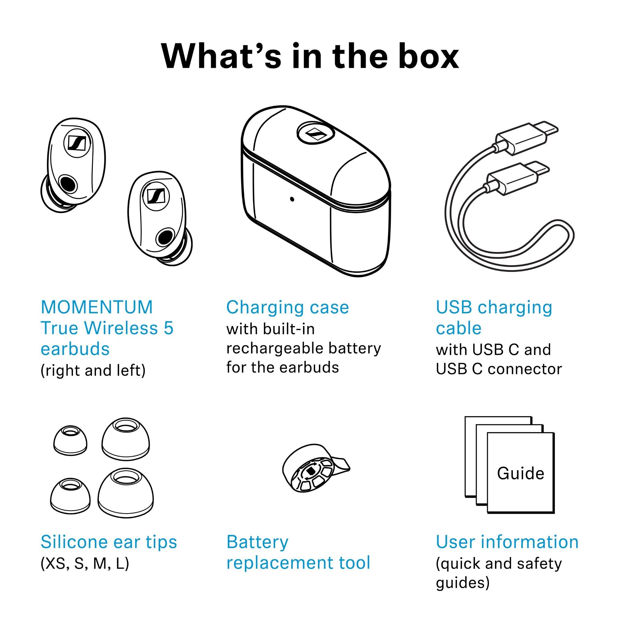 Sennheiser Momentum True Wireless 5 earbuds in cream with charging case, image 10 - In-Ear Headphones & Earbuds at Tech Supply Shed NZ