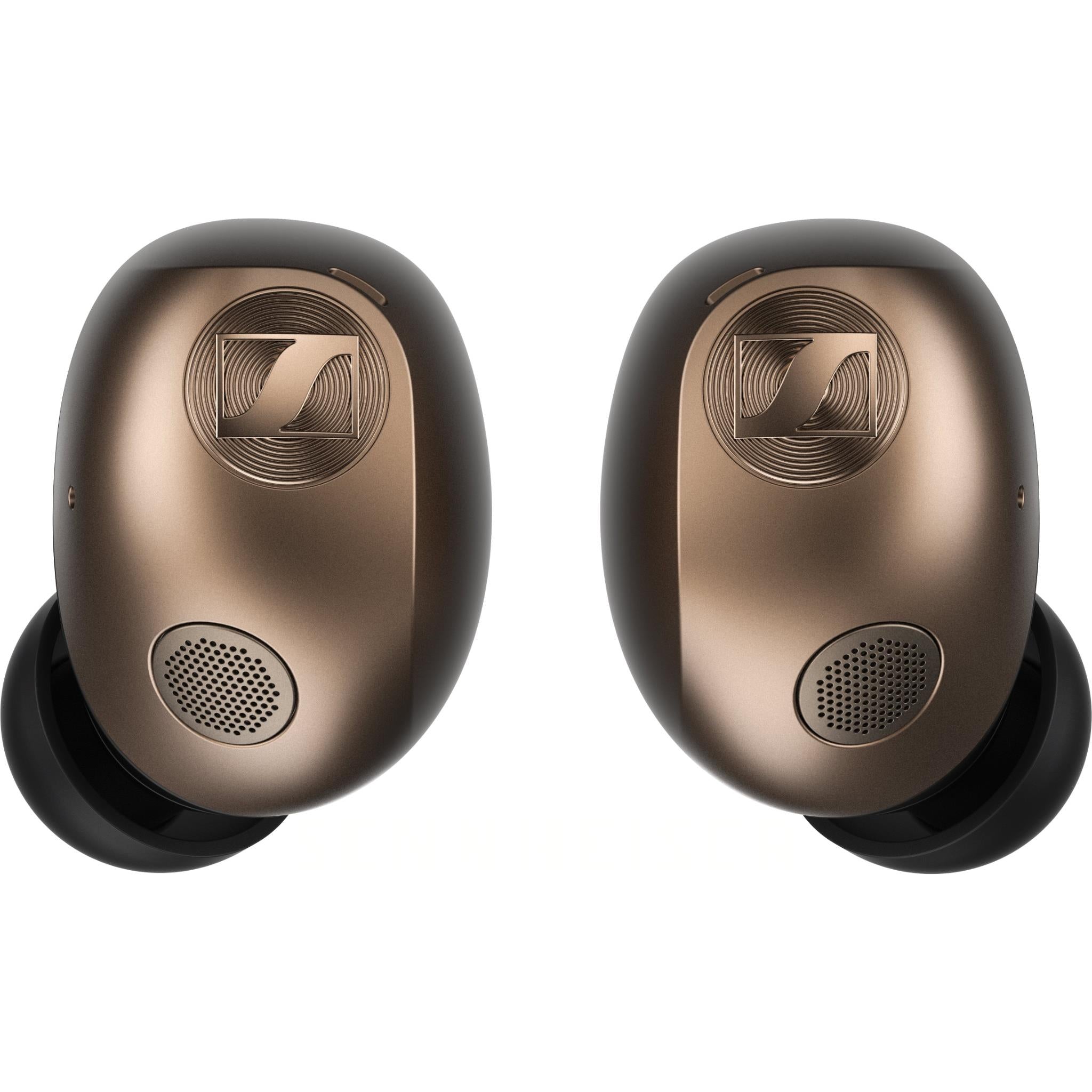 Sennheiser Momentum True Wireless 5 earbuds in copper brown with charging case, image 2 - In-Ear Headphones & Earbuds at Tech Supply Shed NZ