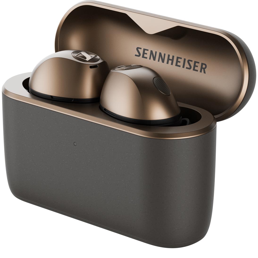 Sennheiser Momentum True Wireless 5 earbuds in copper brown with charging case, image 4 - In-Ear Headphones & Earbuds at Tech Supply Shed NZ