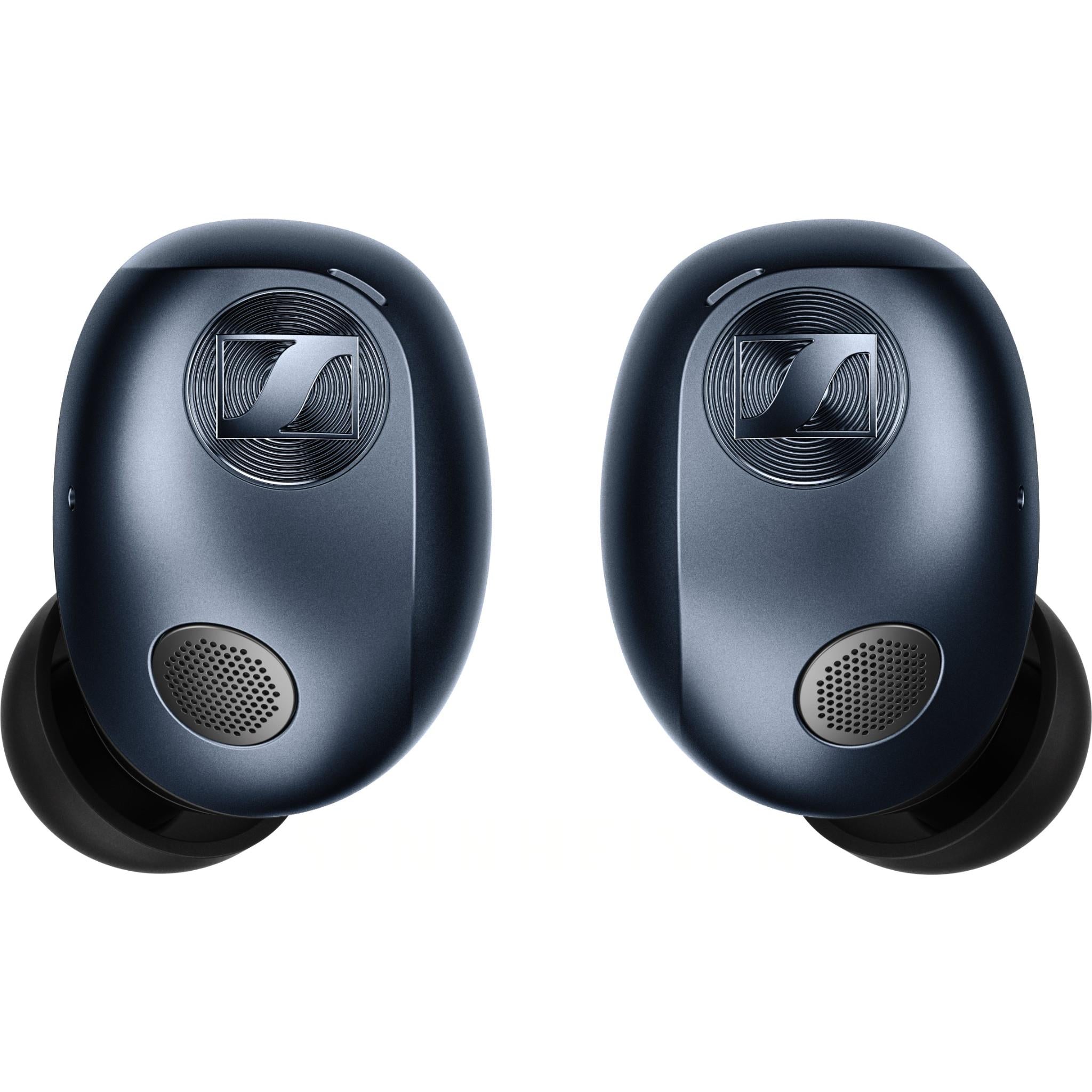 Sennheiser Momentum True Wireless 5 earbuds in denim blue with charging case, image 2 - In-Ear Headphones & Earbuds at Tech Supply Shed NZ
