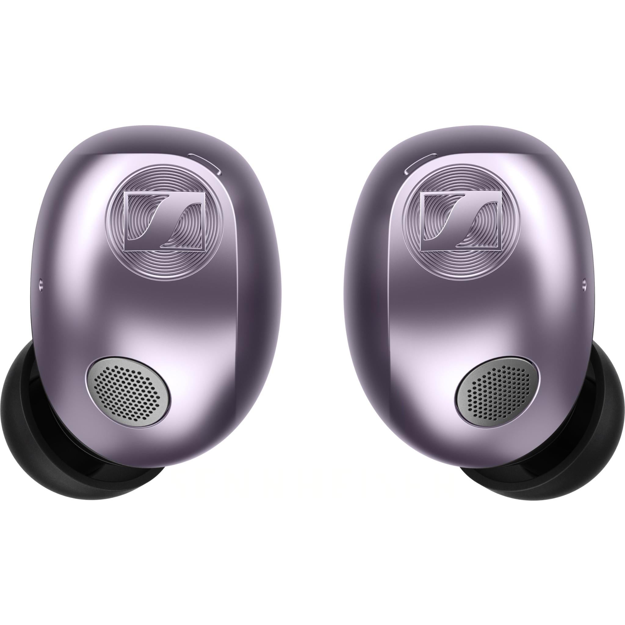 Sennheiser Momentum True Wireless 5 earbuds in lavender purple with charging case, image 2 - In-Ear Headphones & Earbuds at Tech Supply Shed NZ