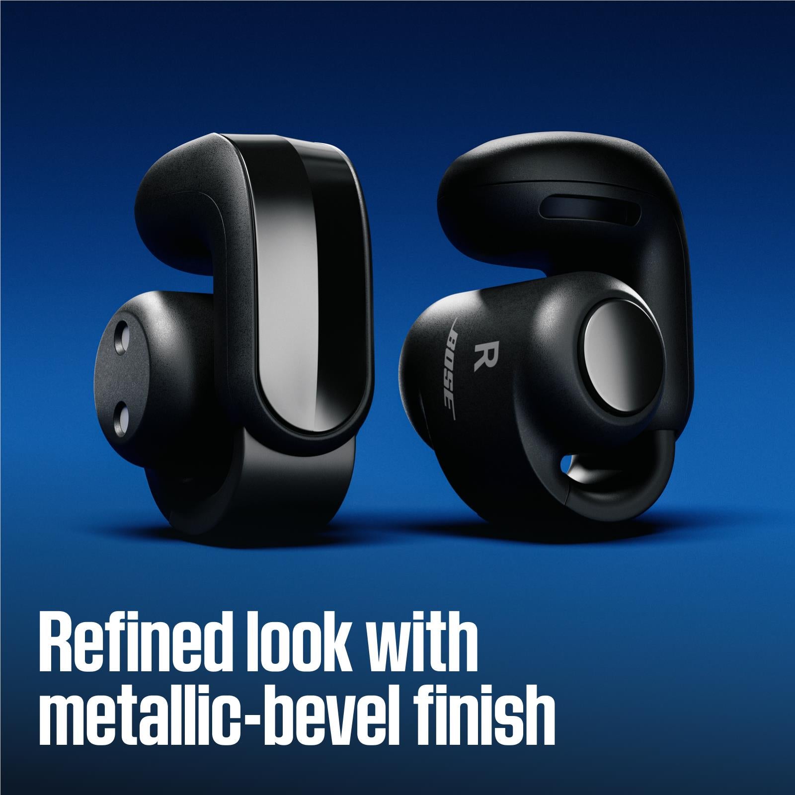 Bose Ultra Open Earbuds 2nd Gen in black with charging case, image 2 - Open-Ear Headphones at Tech Supply Shed NZ