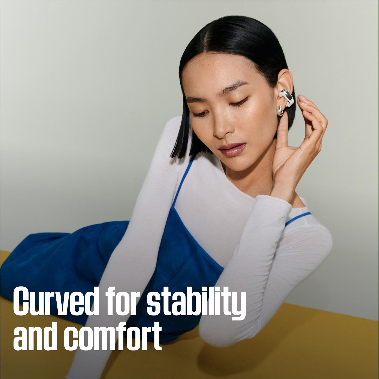 Bose Ultra Open Earbuds 2nd Gen in white smoke with charging case, image 6 - Open-Ear Headphones at Tech Supply Shed NZ