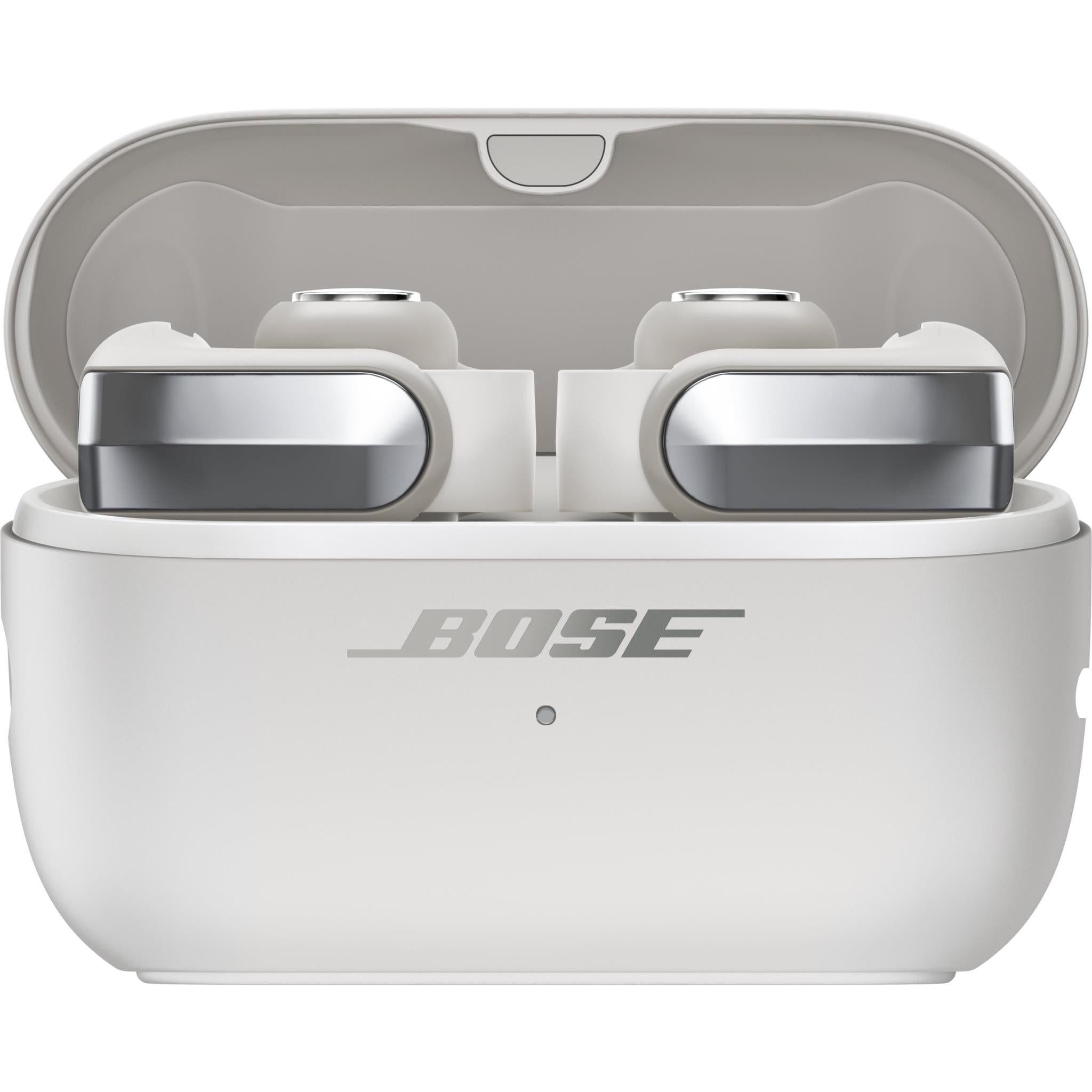 Bose Ultra Open Earbuds 2nd Gen in white smoke with charging case, image 7 - Open-Ear Headphones at Tech Supply Shed NZ