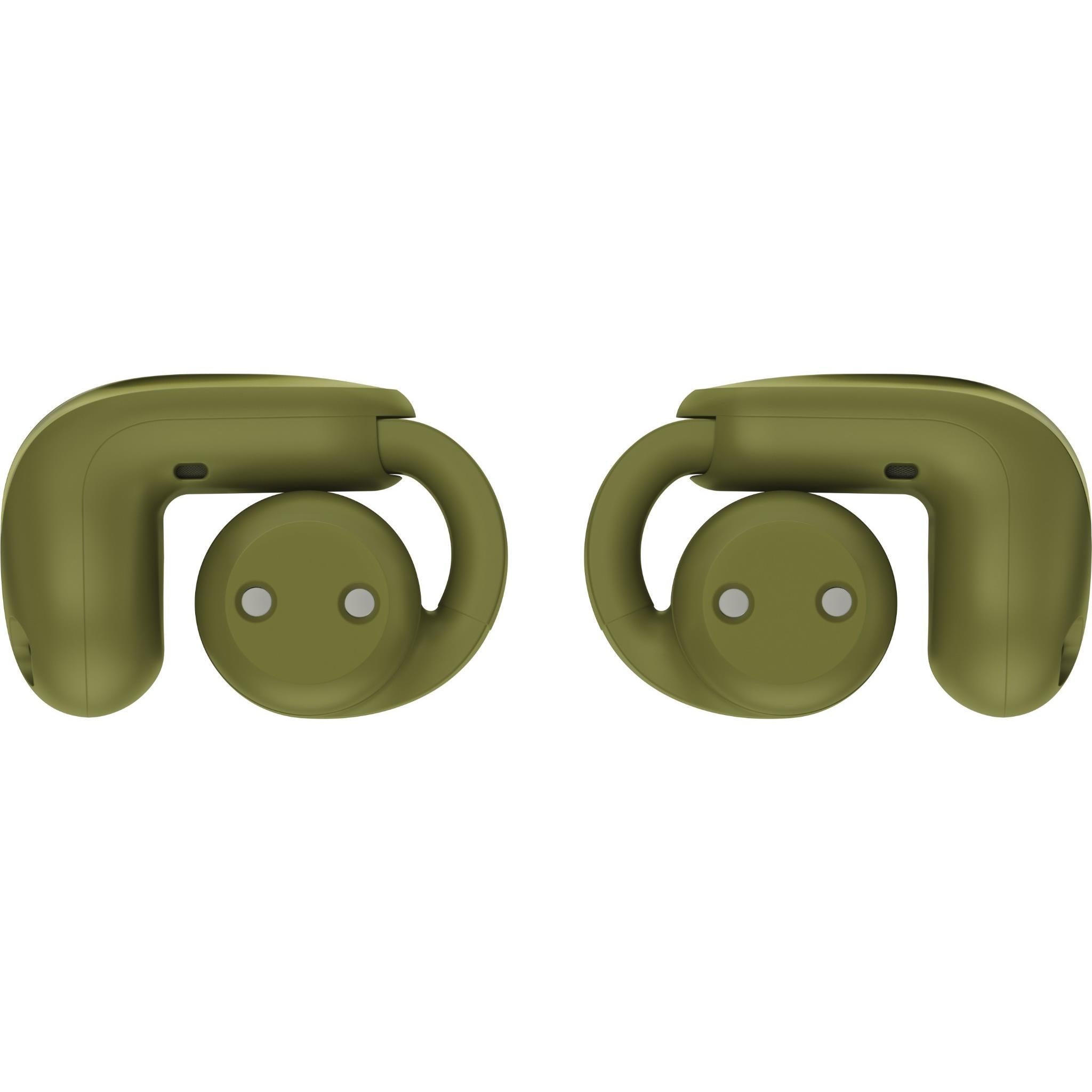 Bose Ultra Open Earbuds 2nd Gen in olive green with charging case, image 2 - Open-Ear Headphones at Tech Supply Shed NZ