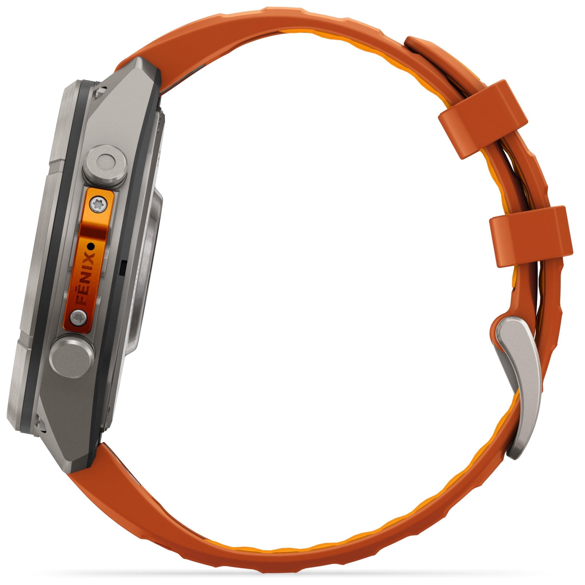 Garmin fenix 9 Pro 47mm smartwatch, Autumn Orange Titanium with Spark Orange Silicone band, image 3 - Smart Watches at Tech Supply Shed NZ