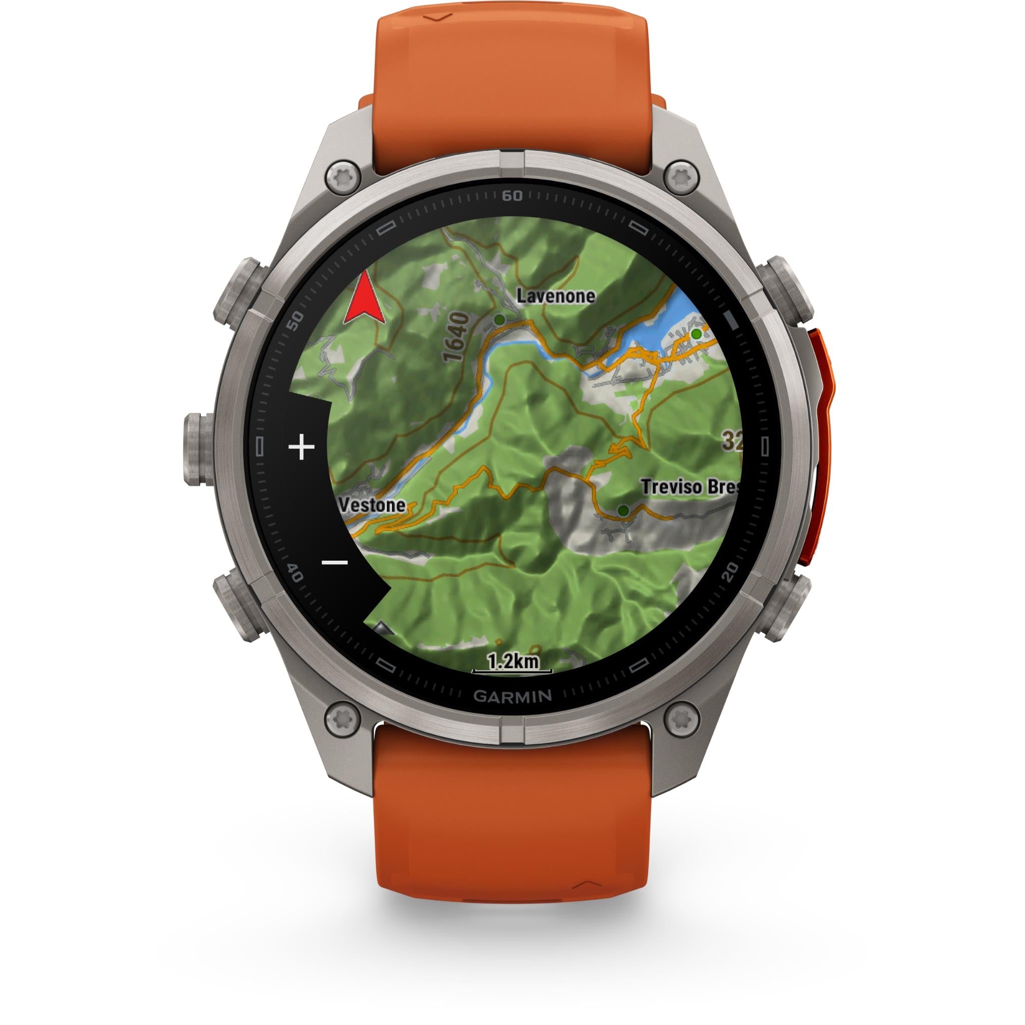 Garmin fenix 9 Pro 47mm smartwatch, Autumn Orange Titanium with Spark Orange Silicone band, image 4 - Smart Watches at Tech Supply Shed NZ