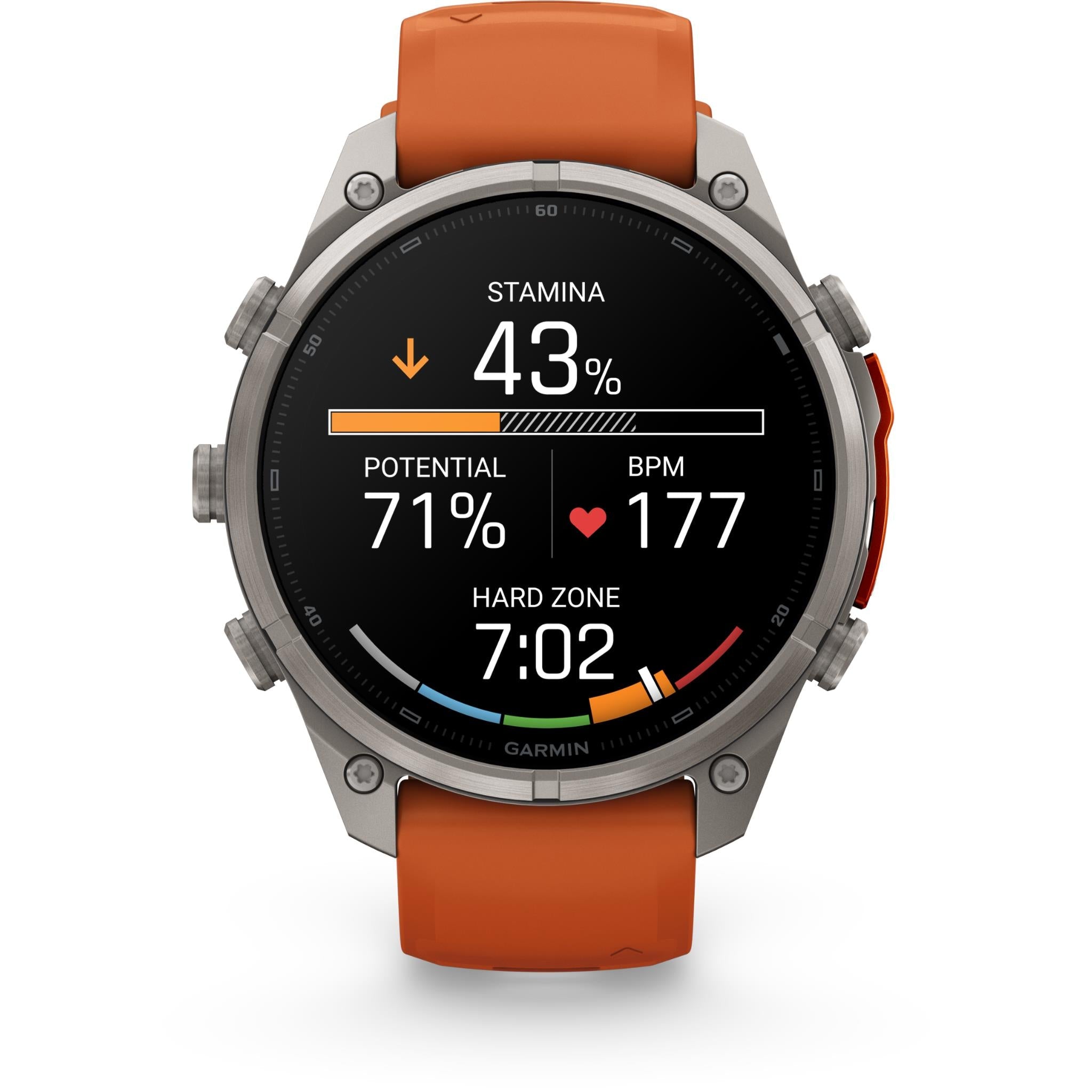 Garmin fenix 9 Pro 47mm smartwatch, Autumn Orange Titanium with Spark Orange Silicone band, image 6 - Smart Watches at Tech Supply Shed NZ