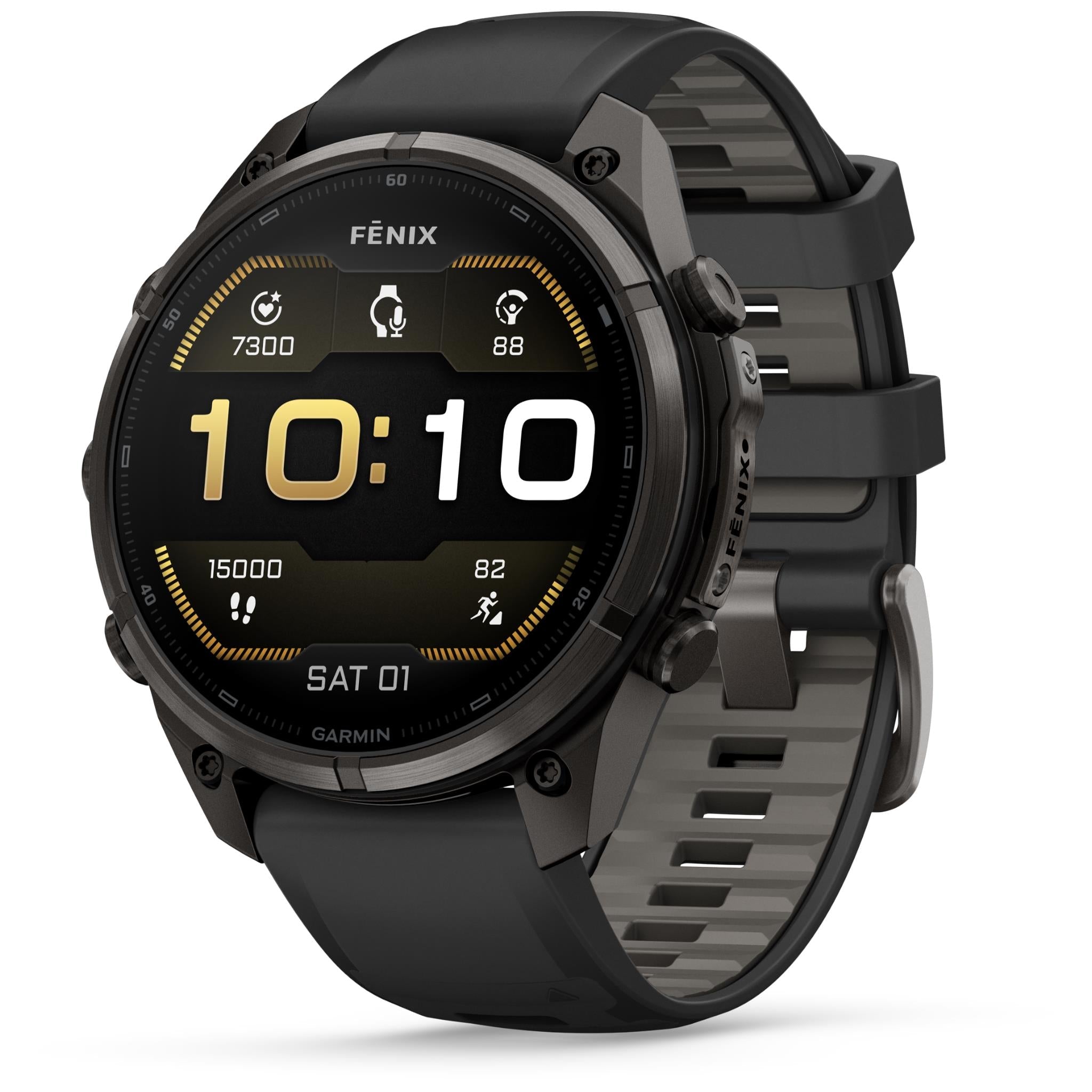 Garmin fenix 9 Pro 47mm smartwatch, Carbon Grey Titanium with Black/Pebble Grey Silicone band - Smart Watches at Tech Supply Shed NZ